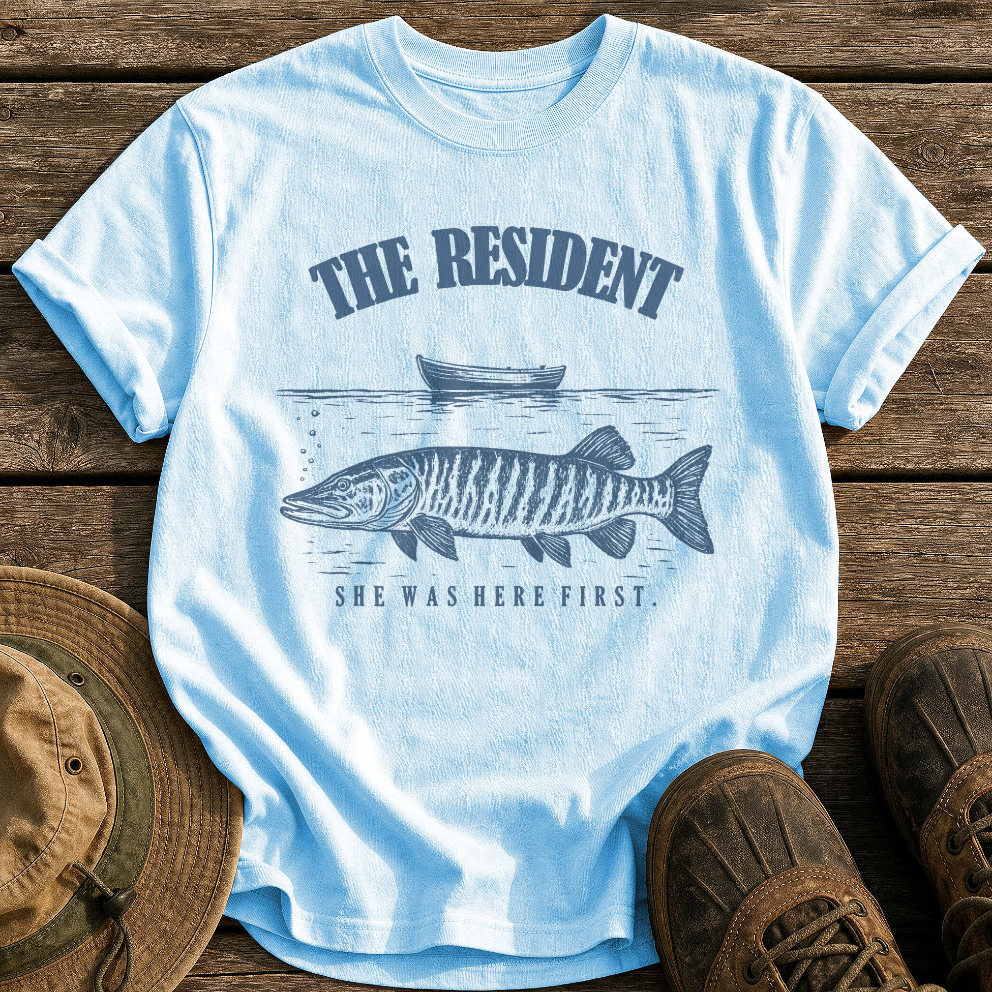 The Resident tee - Chambray - front