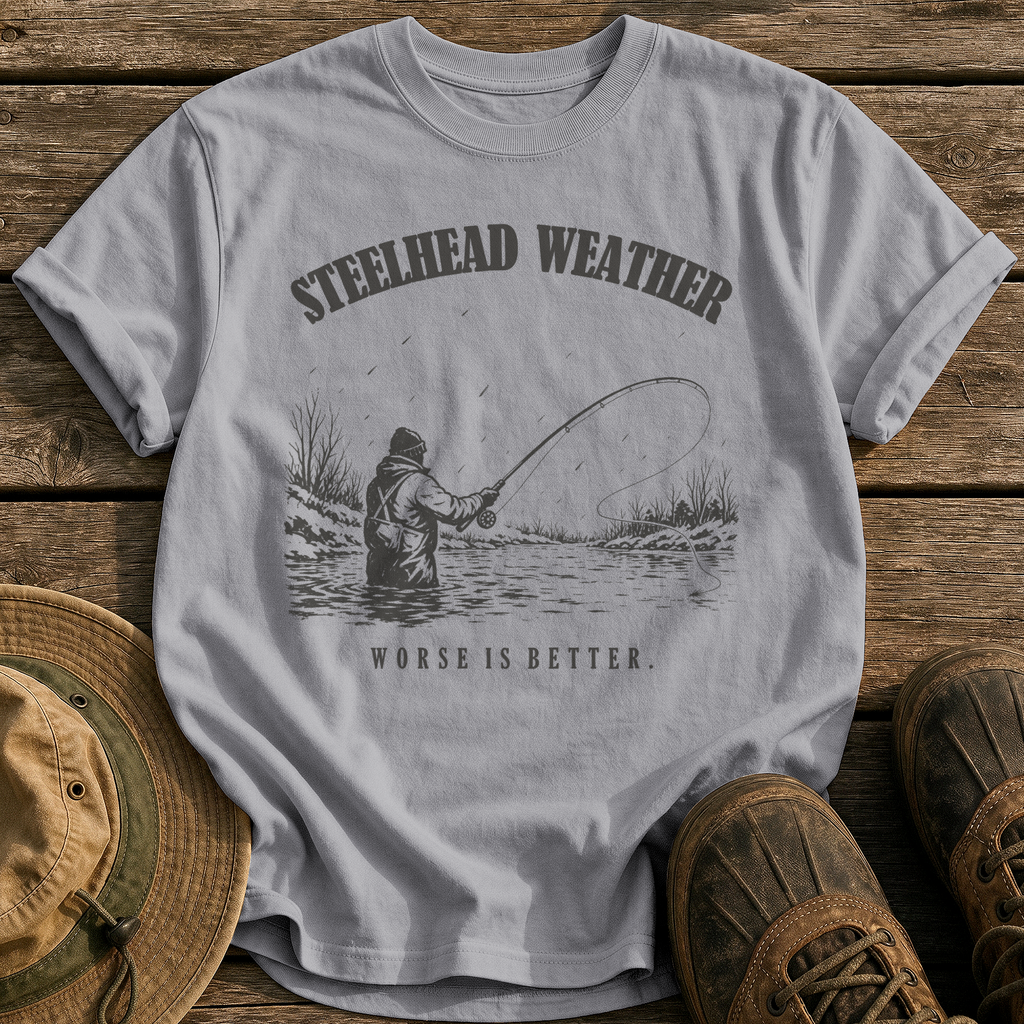 Steelhead Weather tee - Grey - front