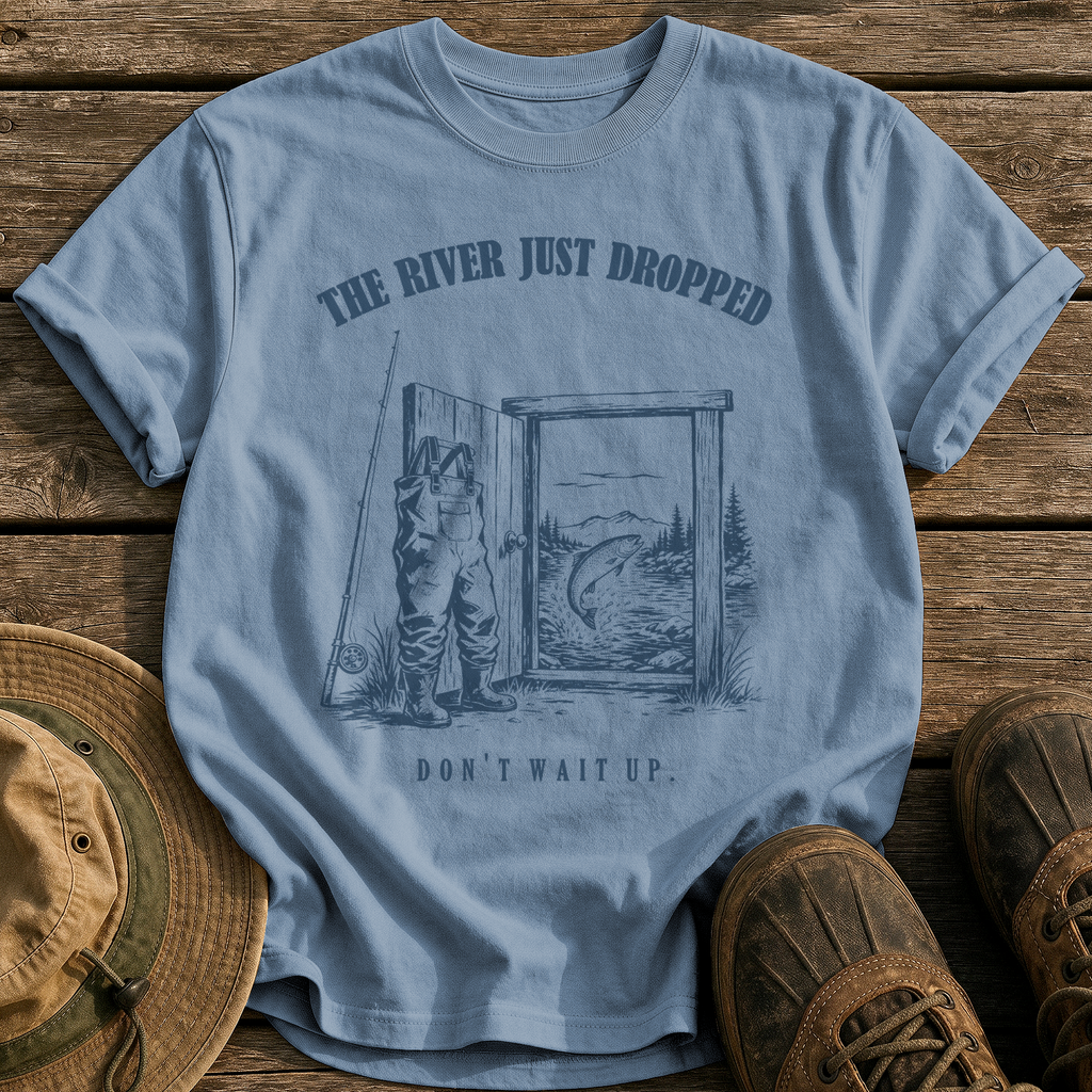 The River Just Dropped tee - Blue Jean - front