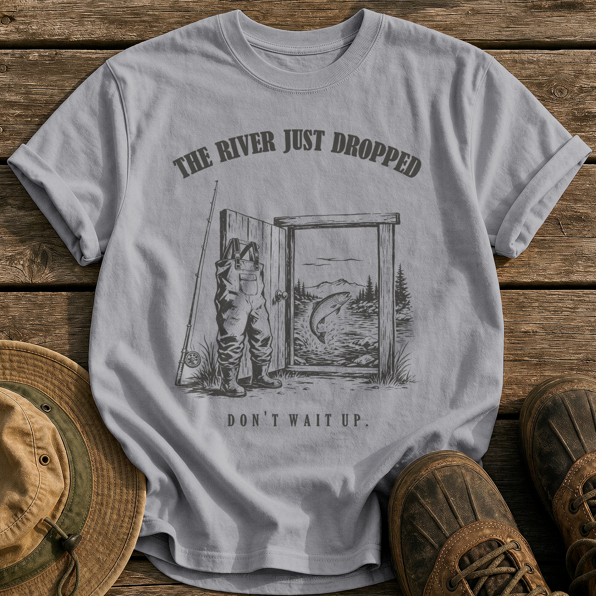 The River Just Dropped tee - Grey - front