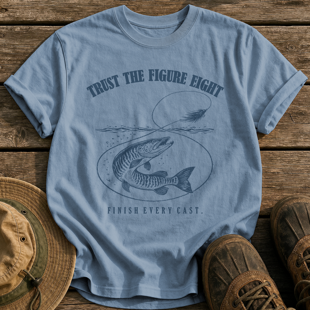 Trust the Figure Eight tee - Blue Jean - front