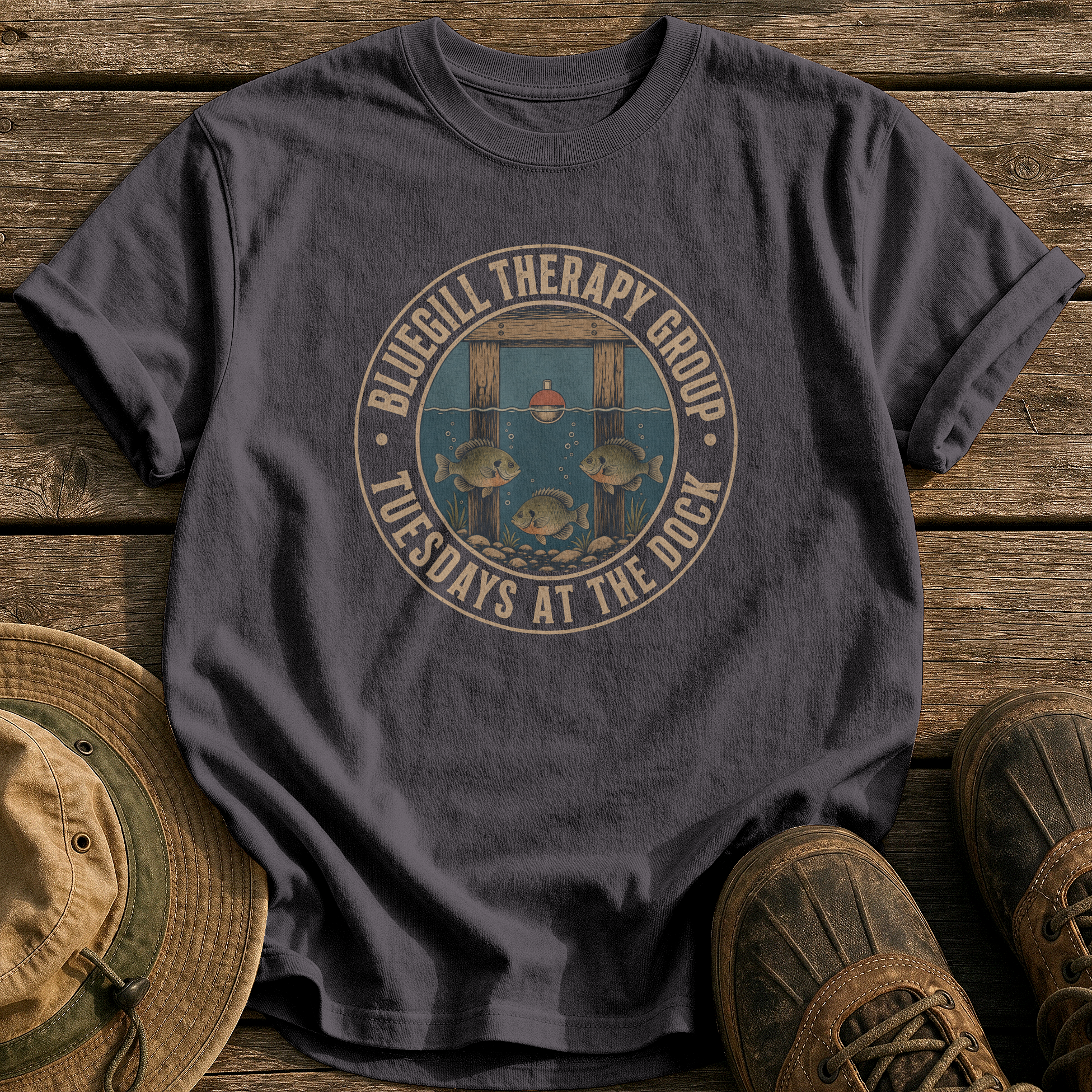 Bluegill Therapy Group T-Shirt tee - Graphite - front