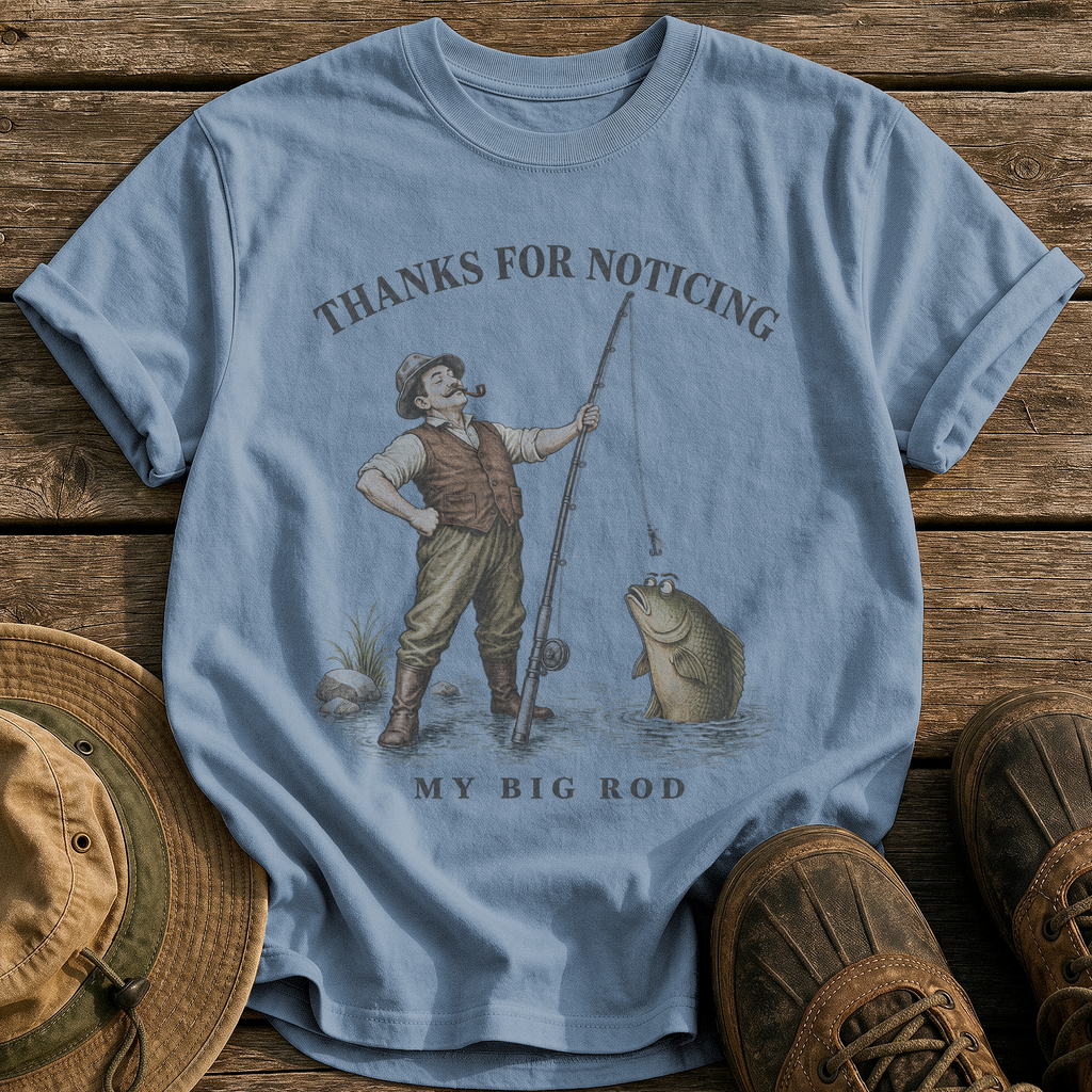Thanks for Noticing T-Shirt tee - Blue Jean - front