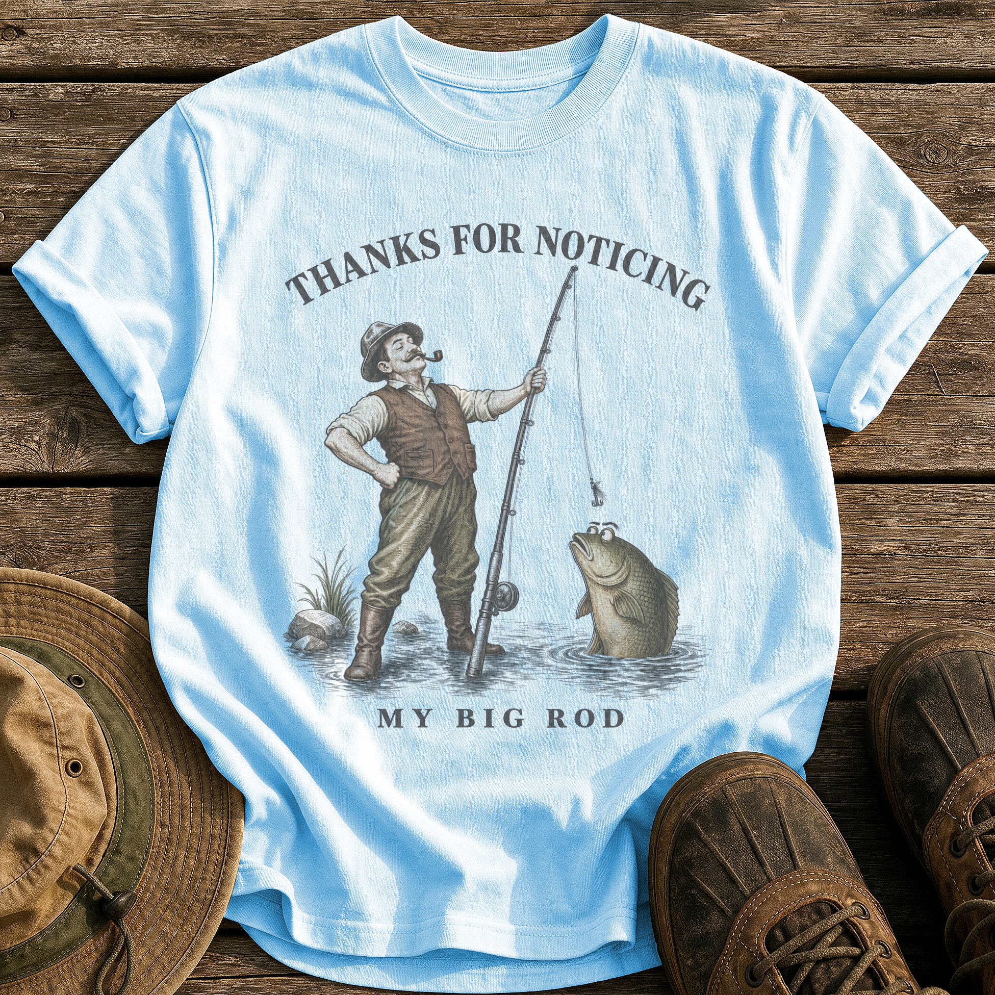 Thanks for Noticing T-Shirt tee - Chambray - front