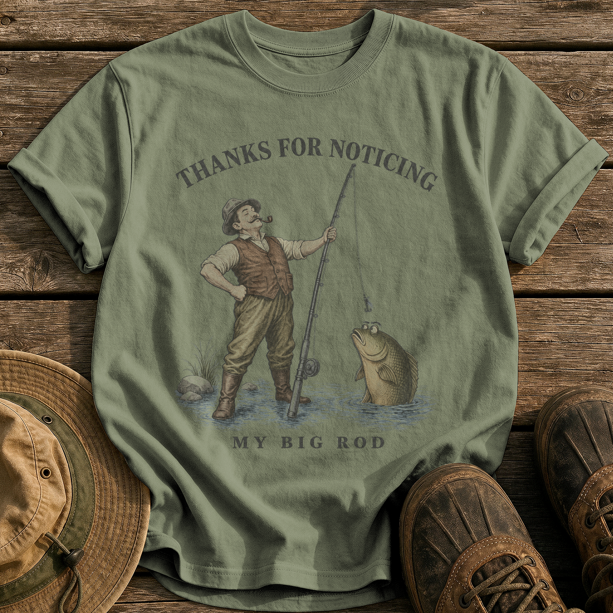 Thanks for Noticing T-Shirt tee - Sage - front