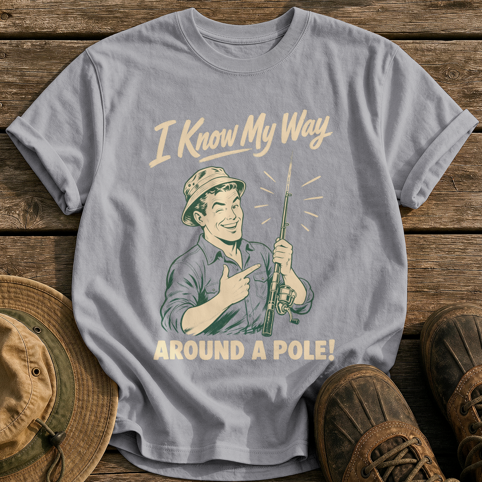 My Way Around a Pole tee - Grey - front
