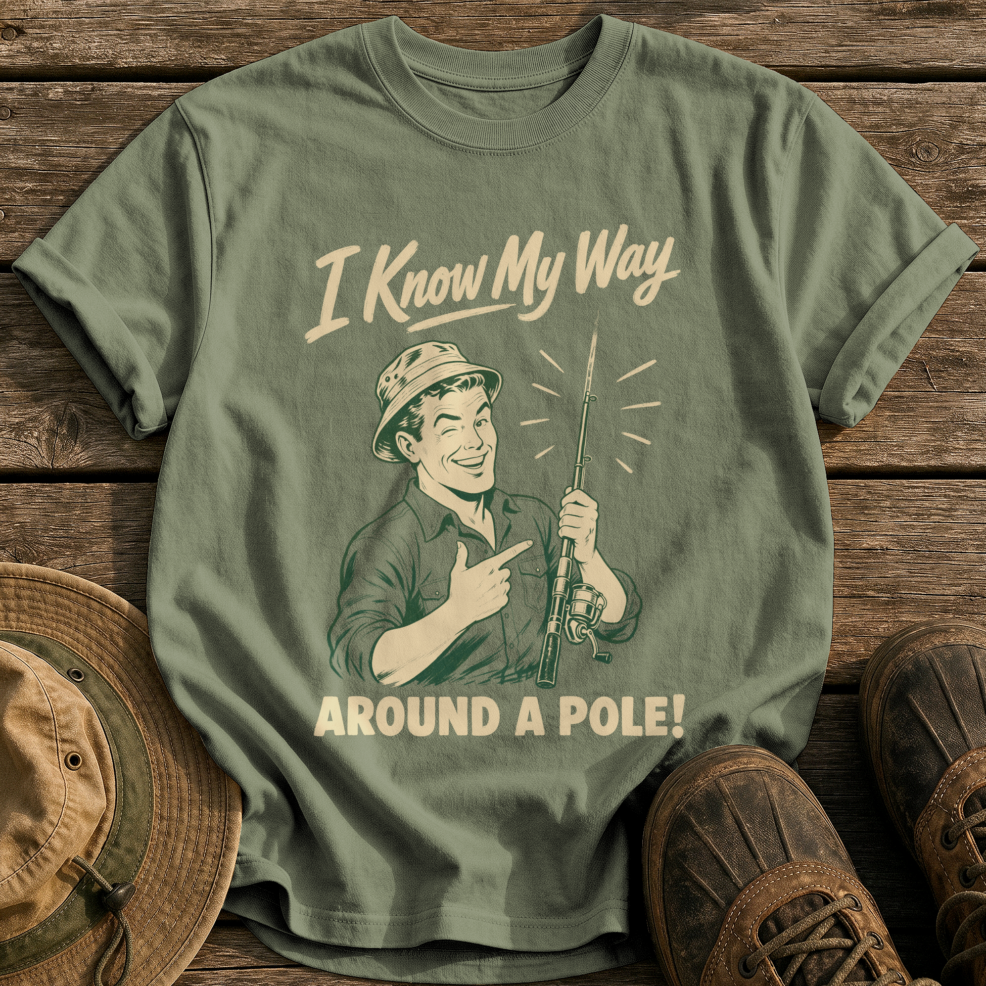 My Way Around a Pole tee - Sage - front