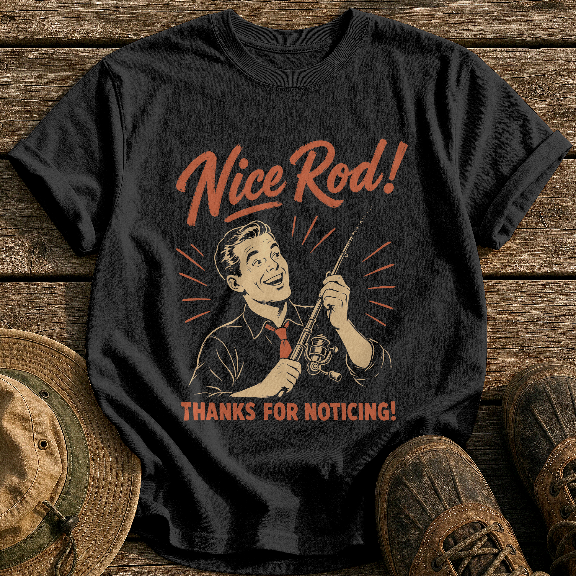 Nice Rod, Thanks tee - Black - front