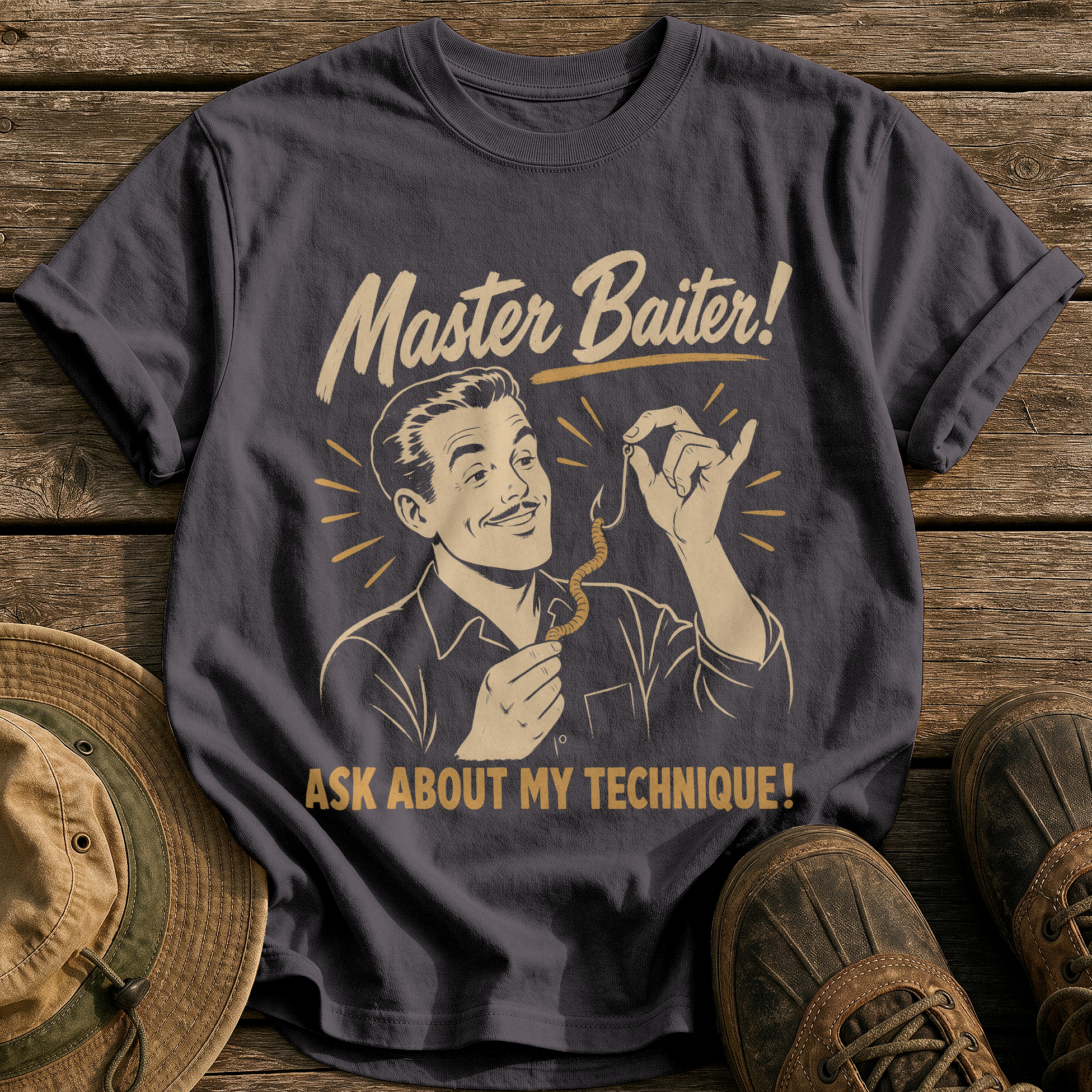The Master Baiter tee - Graphite - front