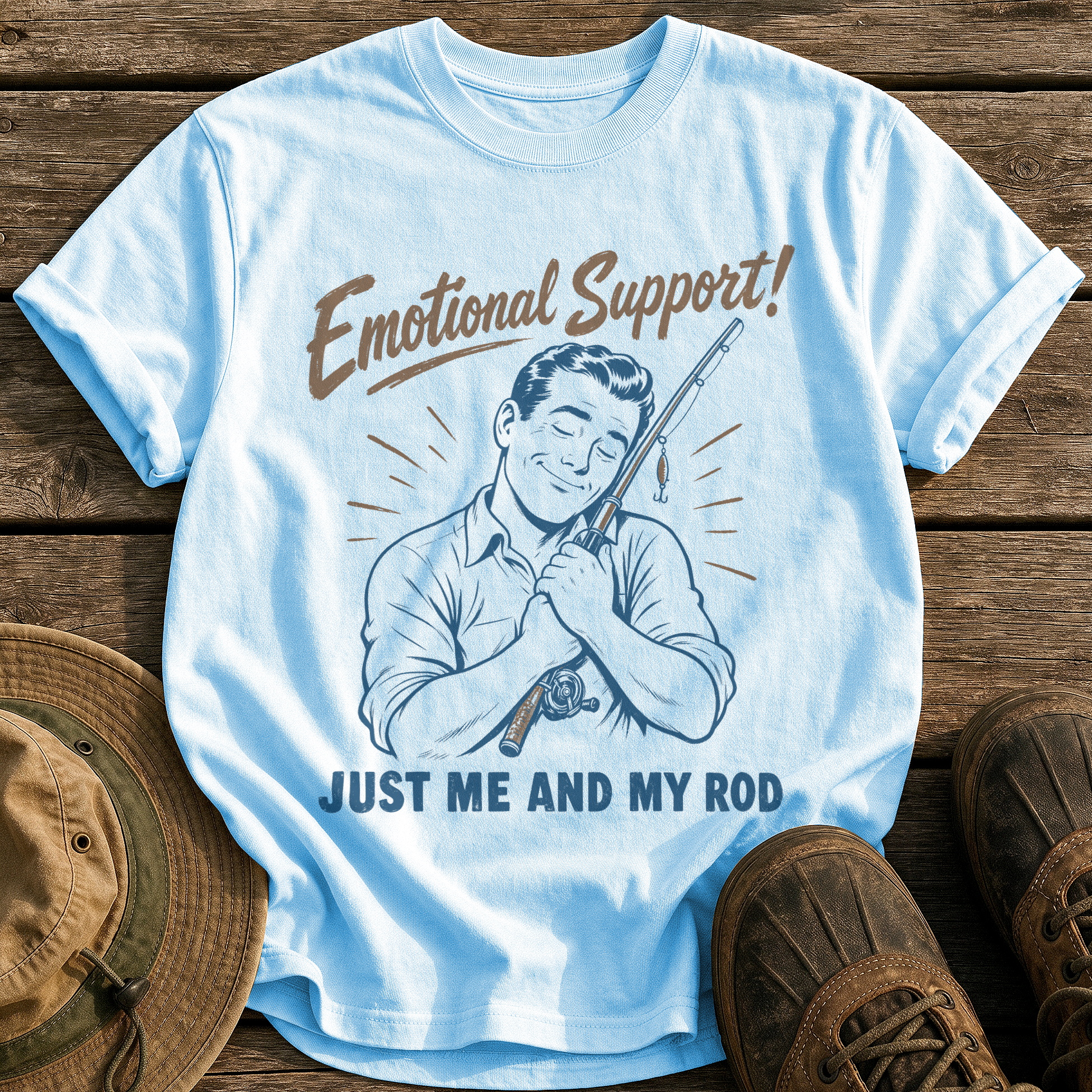 Emotional Support Rod tee - Chambray - front