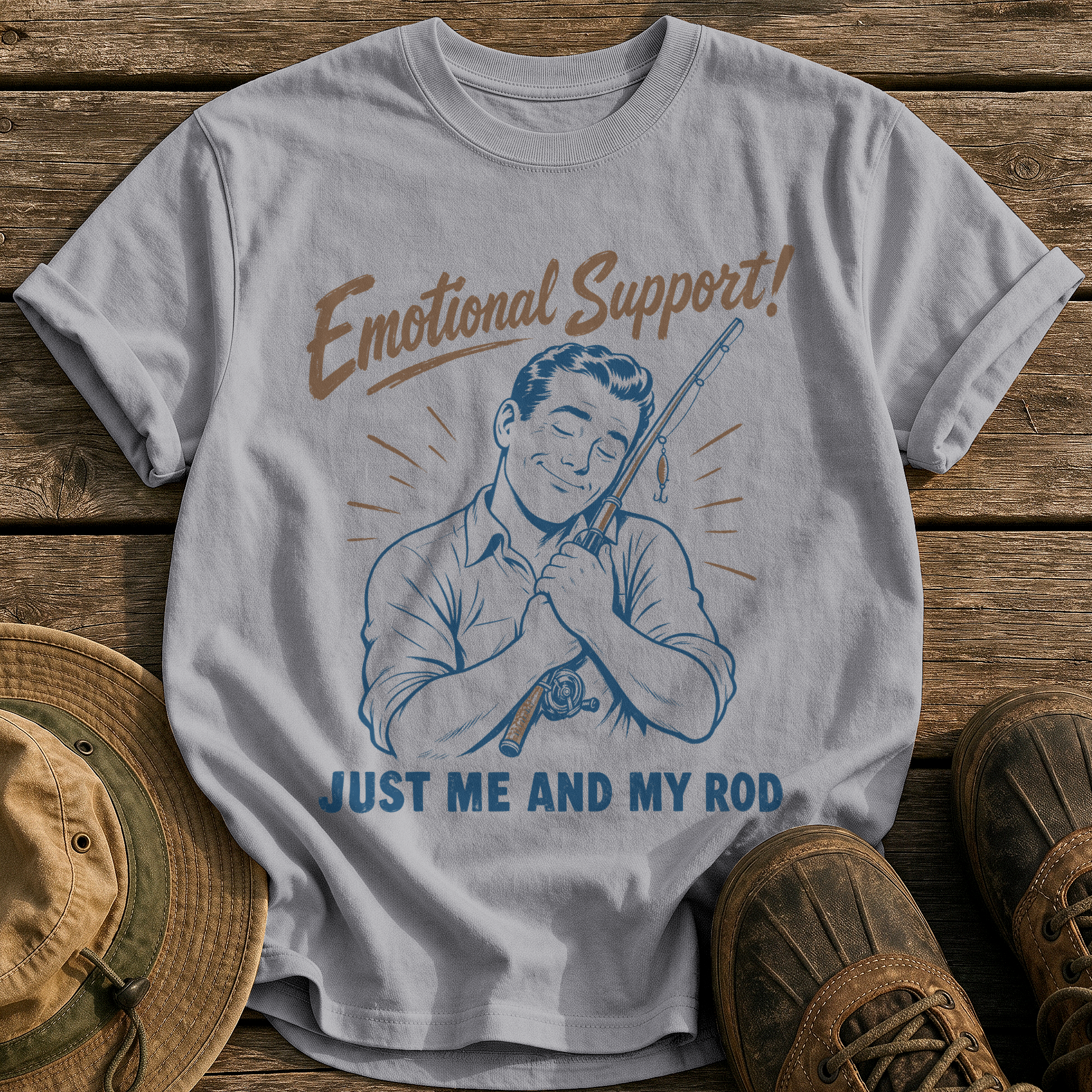 Emotional Support Rod tee - Grey - front