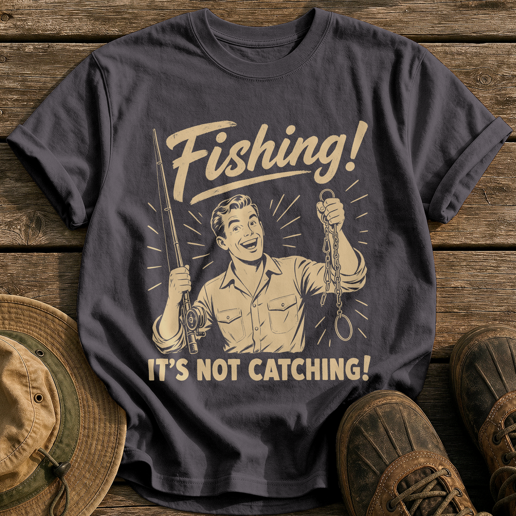 Fishing, Not Catching tee - Graphite - front