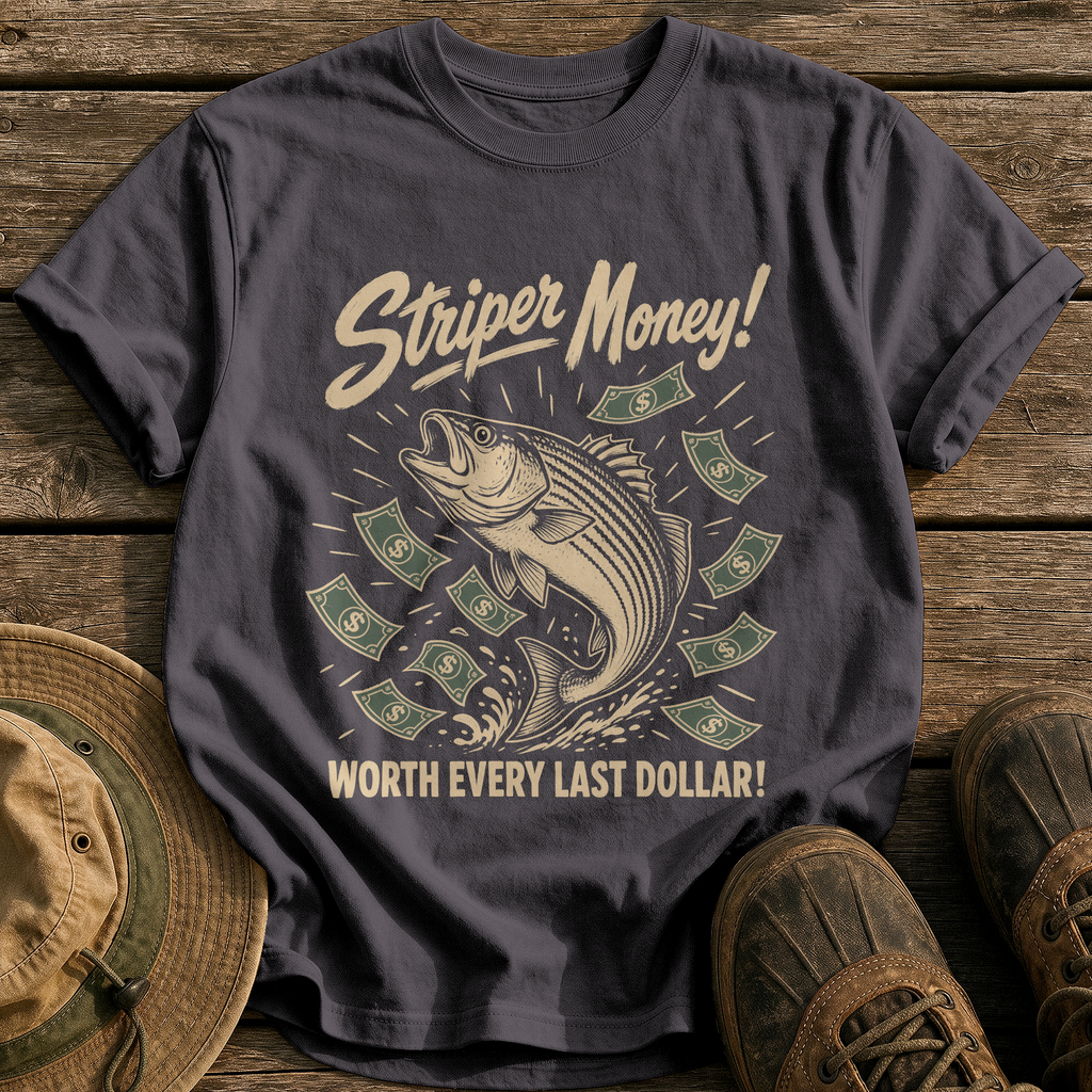 Striper Money tee - Graphite - front