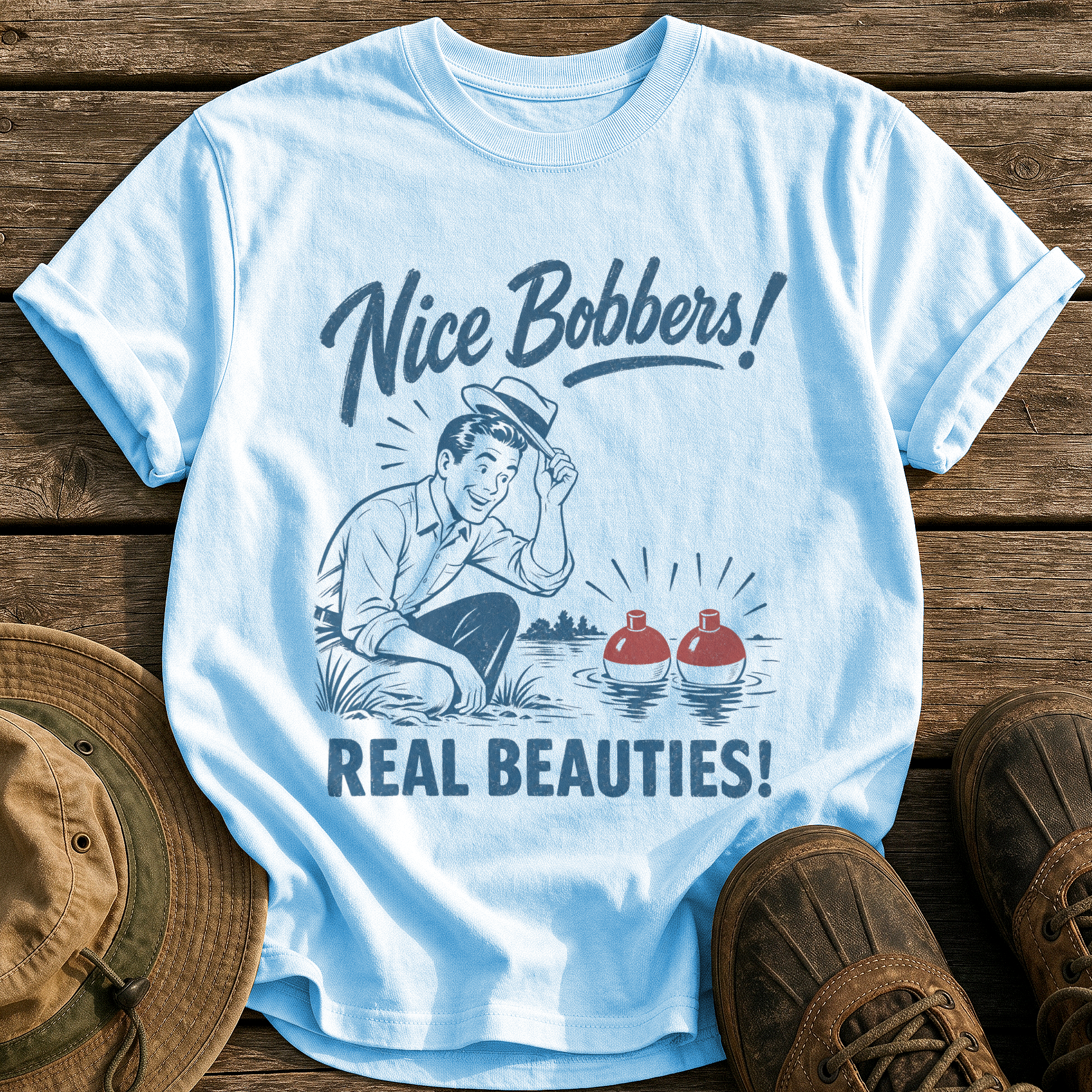 Nice Bobbers tee - Chambray - front