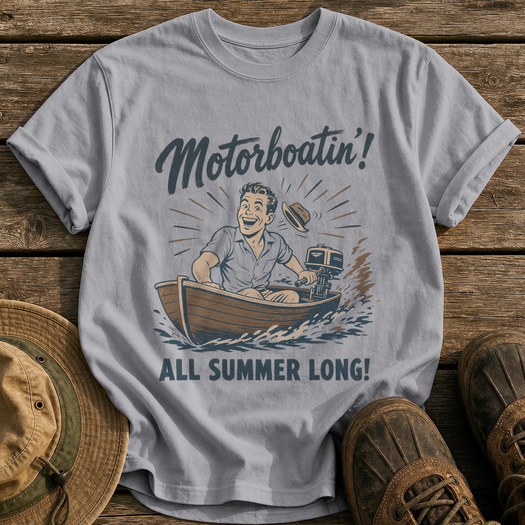 Motorboatin' tee - Grey - front
