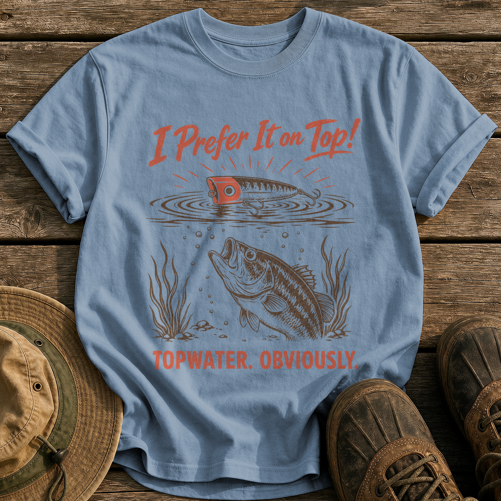 I Prefer It on Top tee - Blue Jean - front