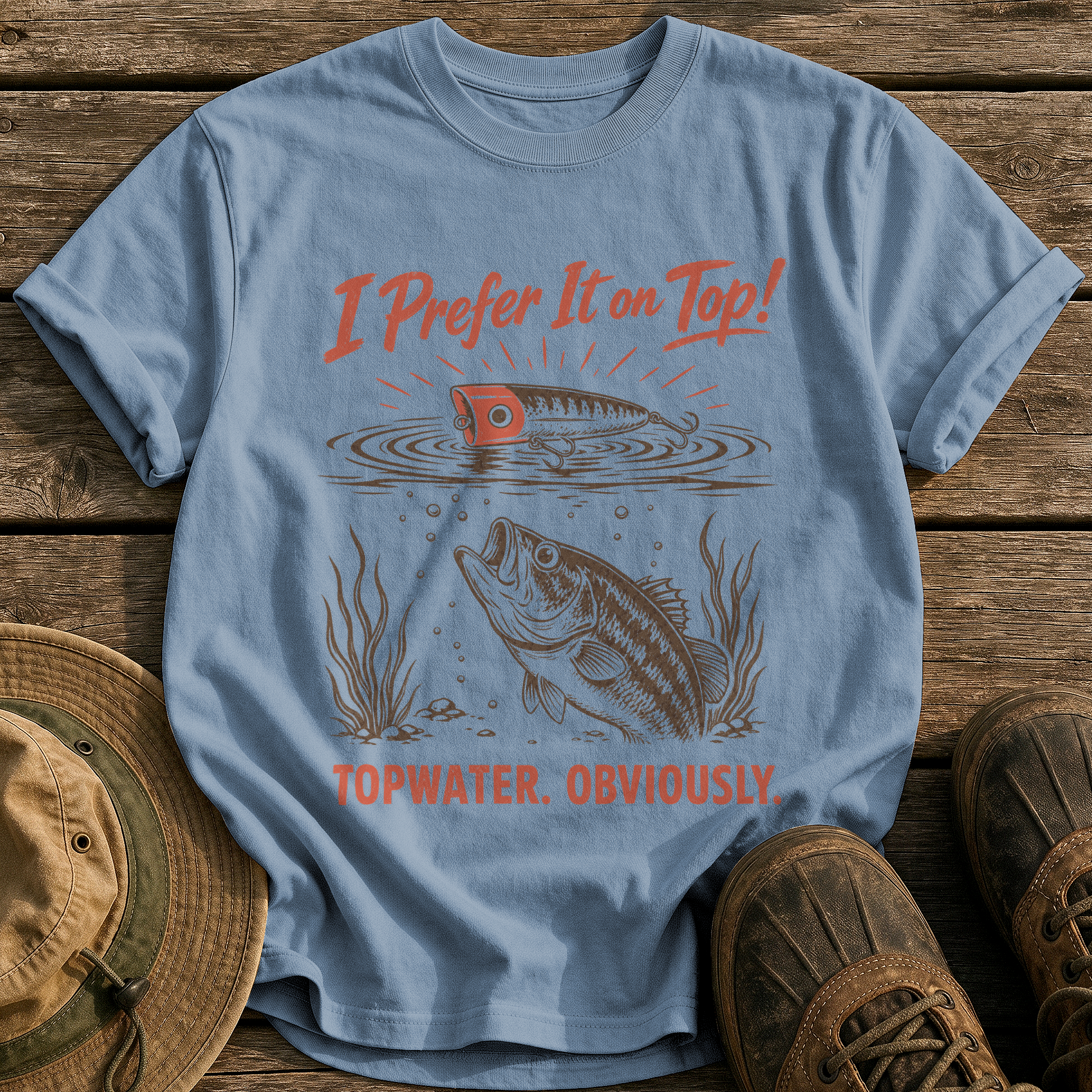 I Prefer It on Top tee - Blue Jean - front