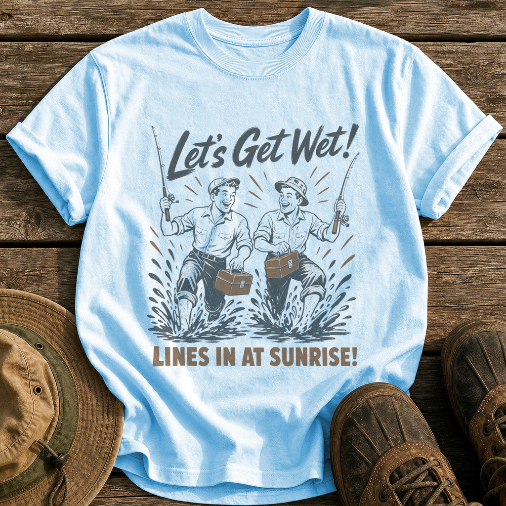 Let's Get Wet tee - Chambray - front