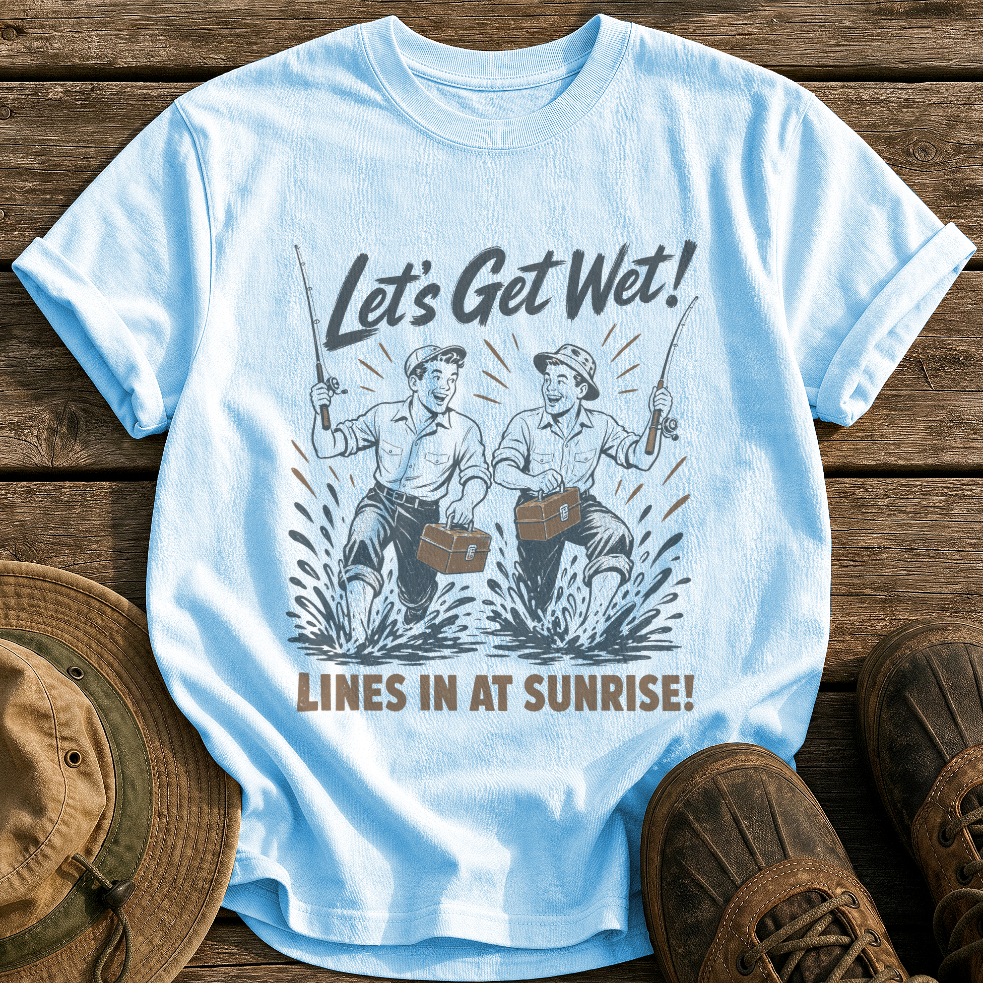 Let's Get Wet tee - Chambray - front