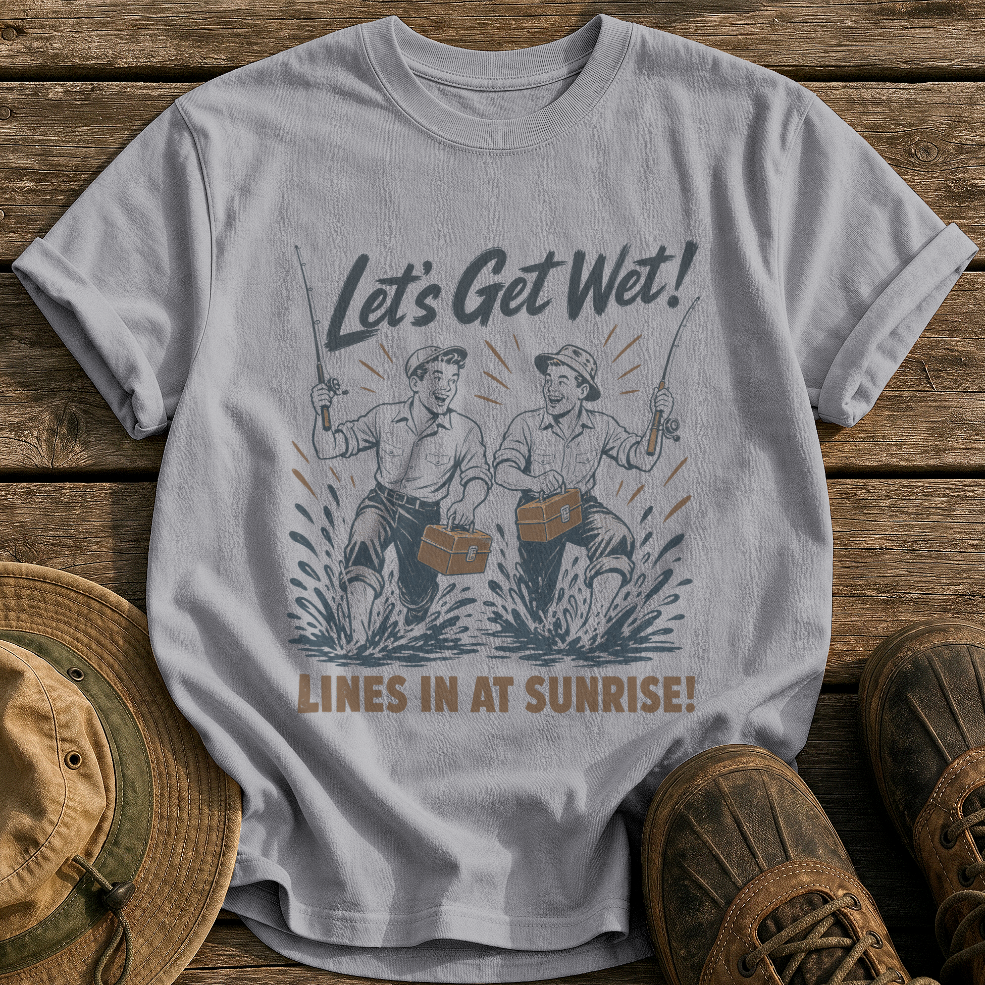 Let's Get Wet tee - Grey - front
