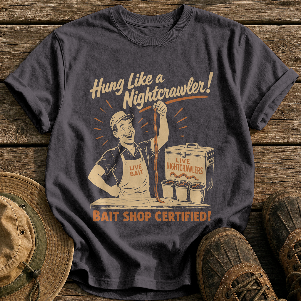 Hung Like a Nightcrawler tee - Graphite - front