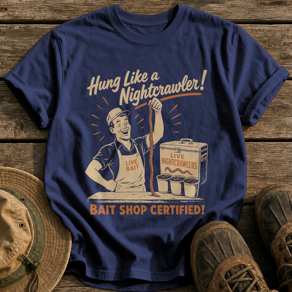 Hung Like a Nightcrawler tee - True Navy - front