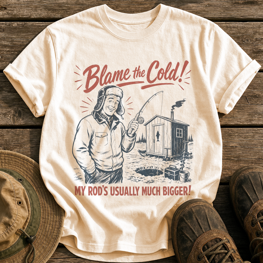Blame the Cold tee - Ivory - front