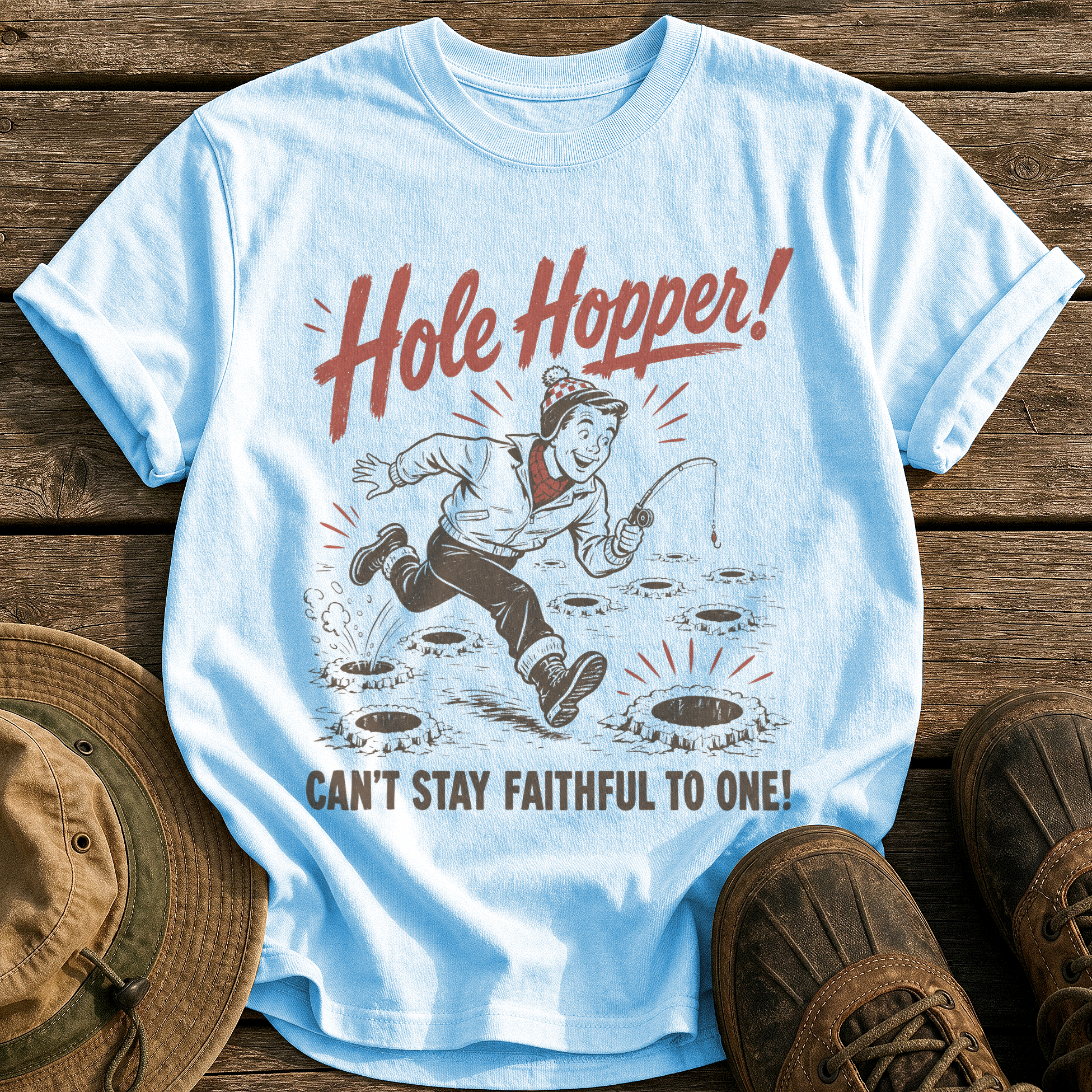 Hole Hopper tee - Chambray - front