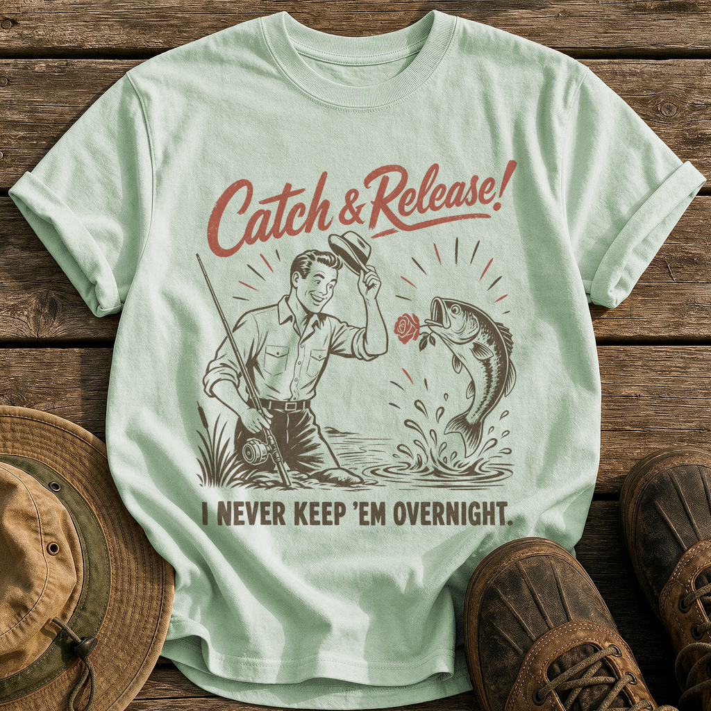 Never Keep 'Em Overnight tee - Bay - front