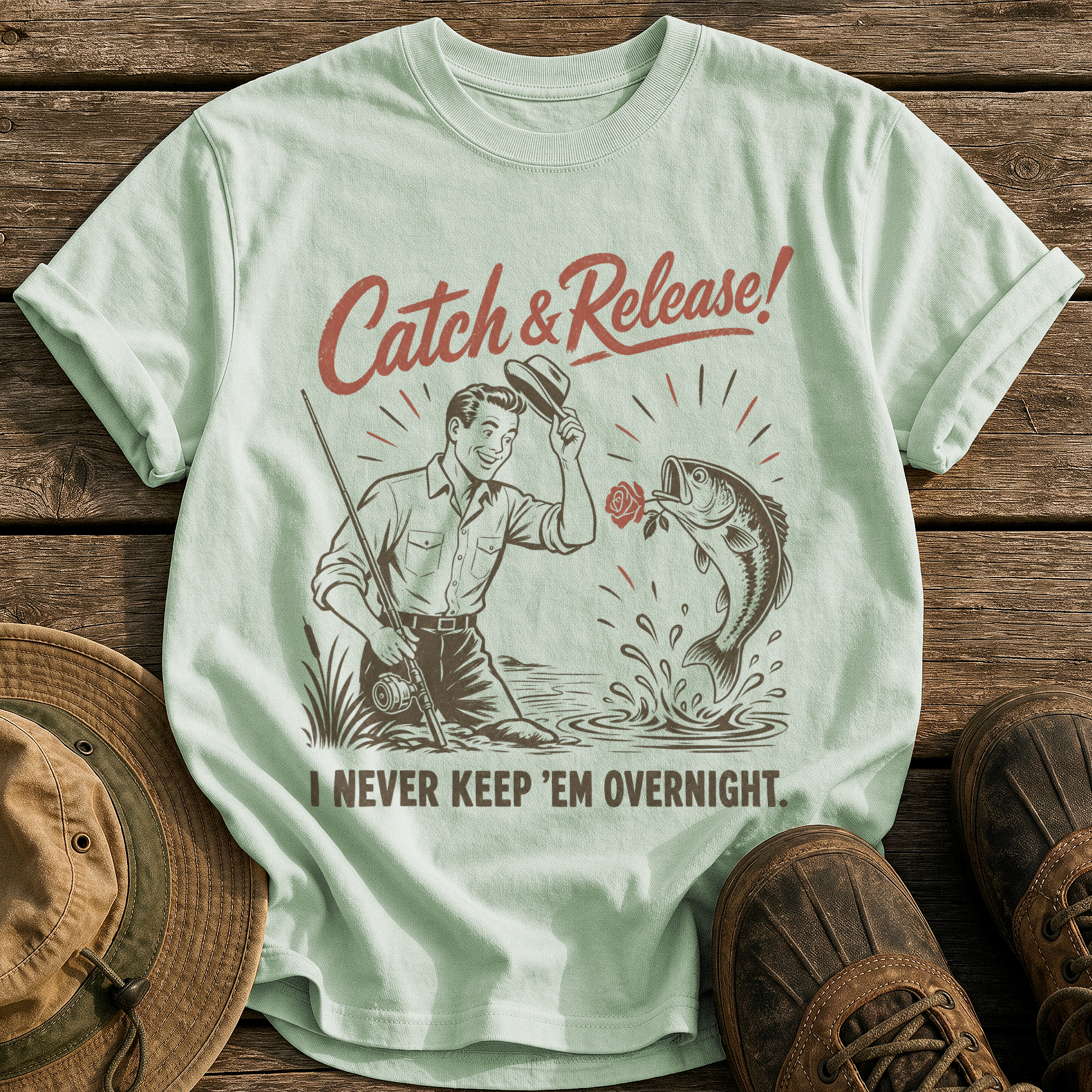 Never Keep 'Em Overnight tee - Bay - front