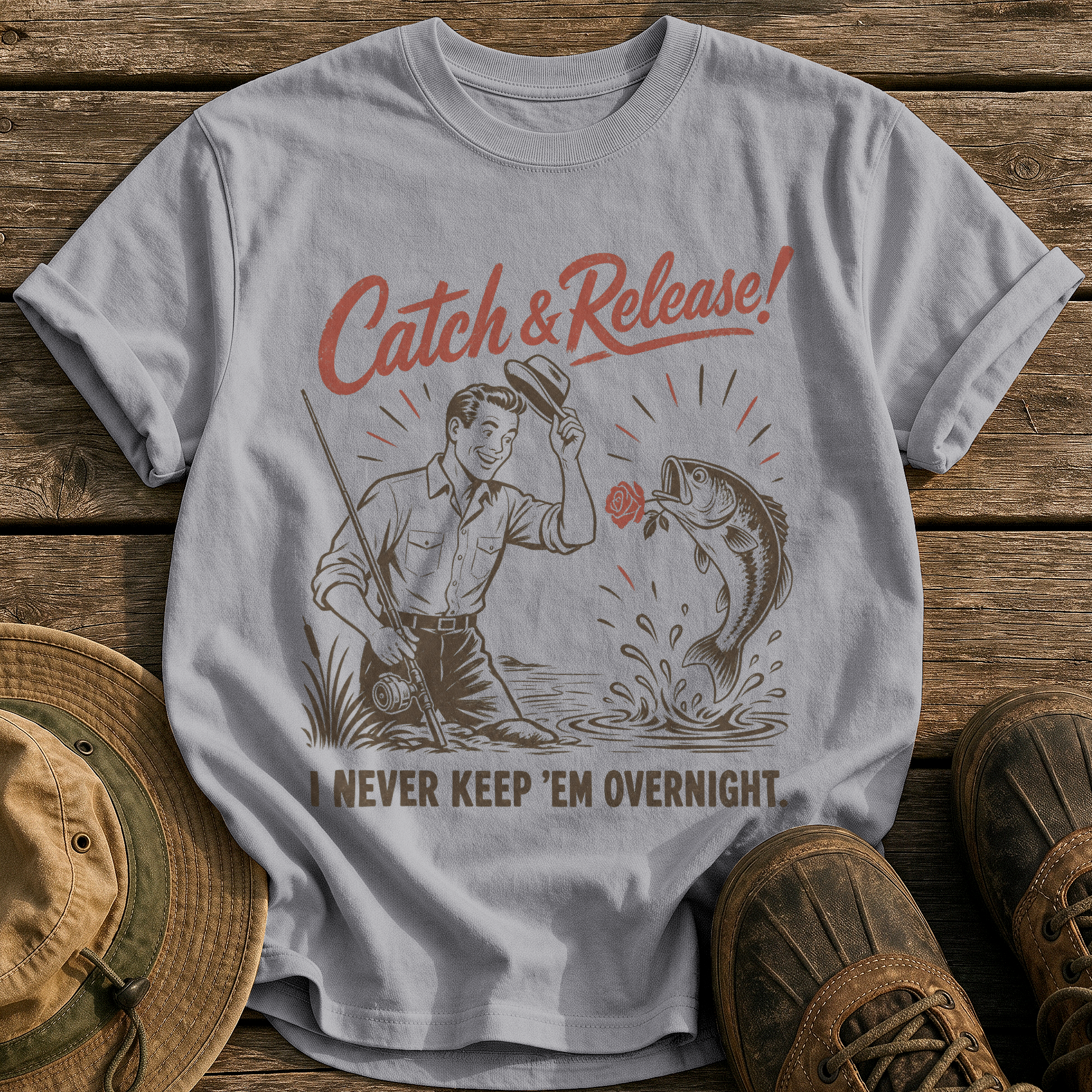 Never Keep 'Em Overnight tee - Grey - front