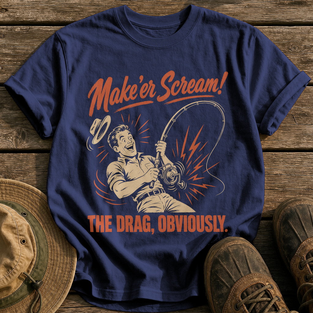 Make 'er Scream tee - True Navy - front