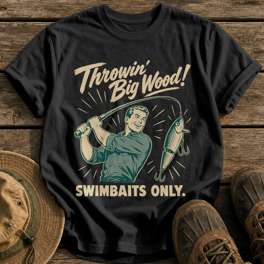 Throwin' Big Wood tee - Black - front