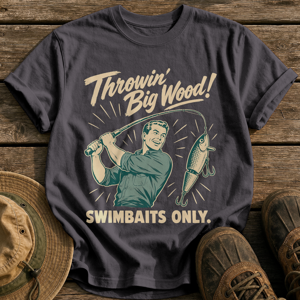 Throwin' Big Wood tee - Graphite - front