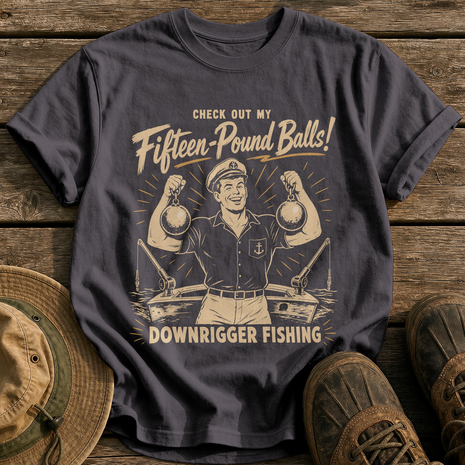 Fifteen-Pound Balls tee - Graphite - front