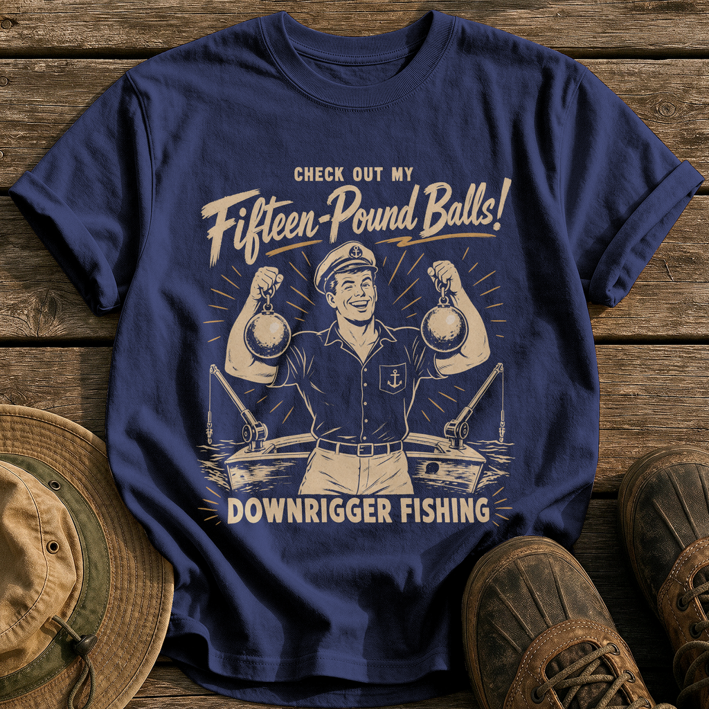 Fifteen-Pound Balls tee - True Navy - front