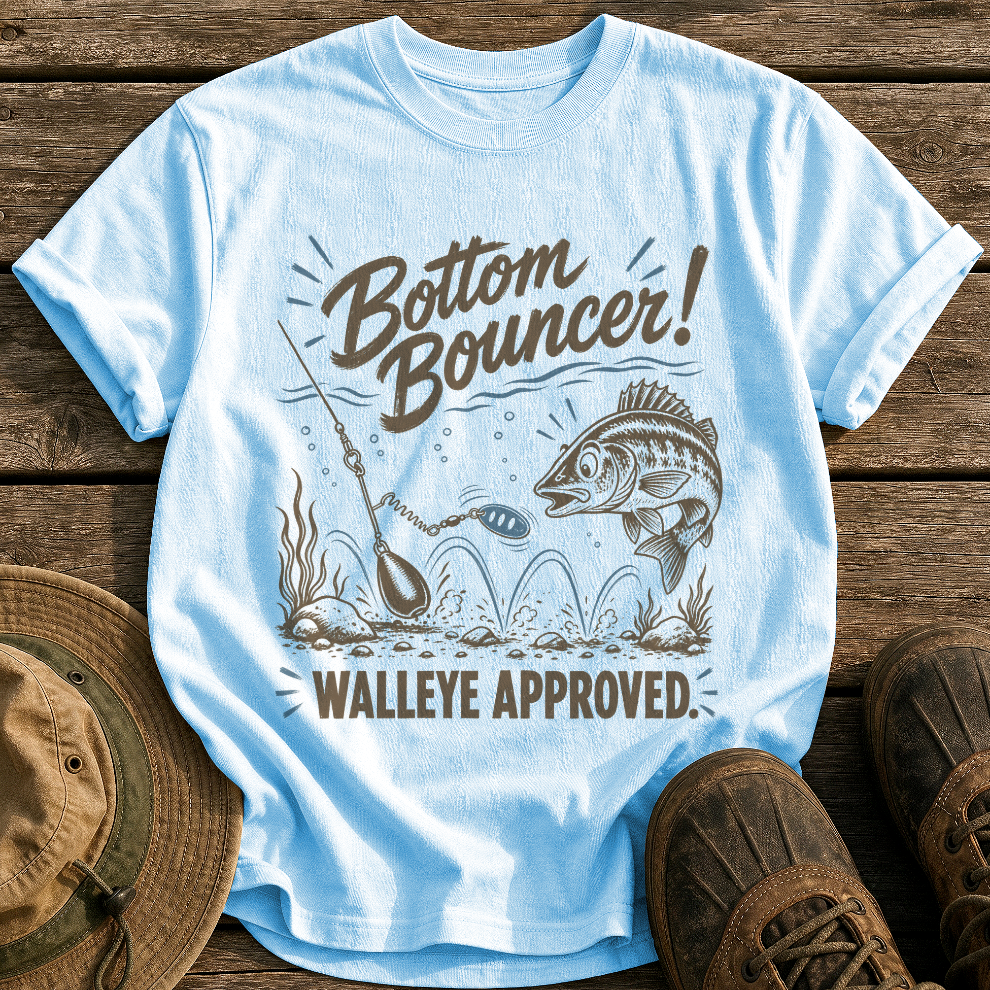 Bottom Bouncer tee - Chambray - front