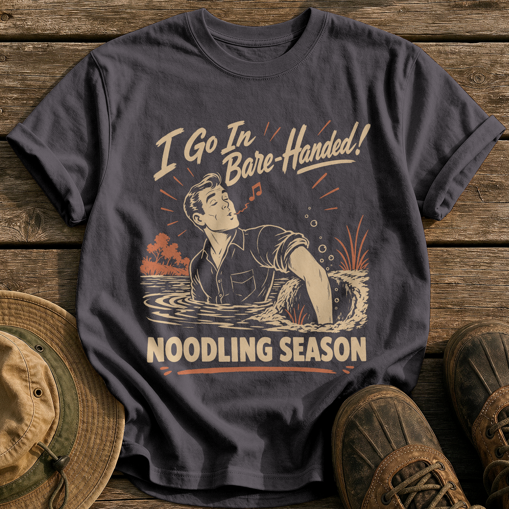 I Go In Bare-Handed tee - Graphite - front