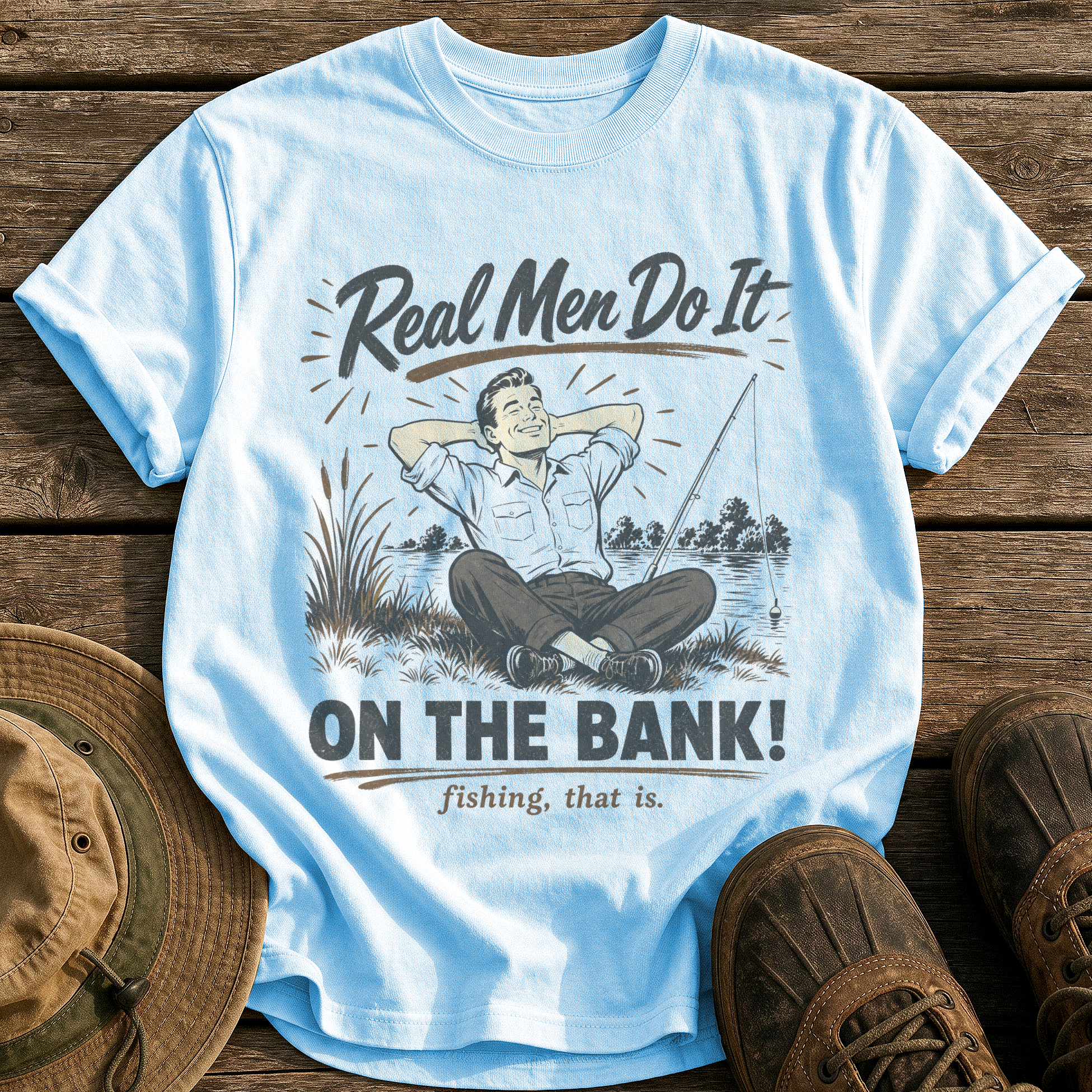 Do It on the Bank tee - Chambray - front