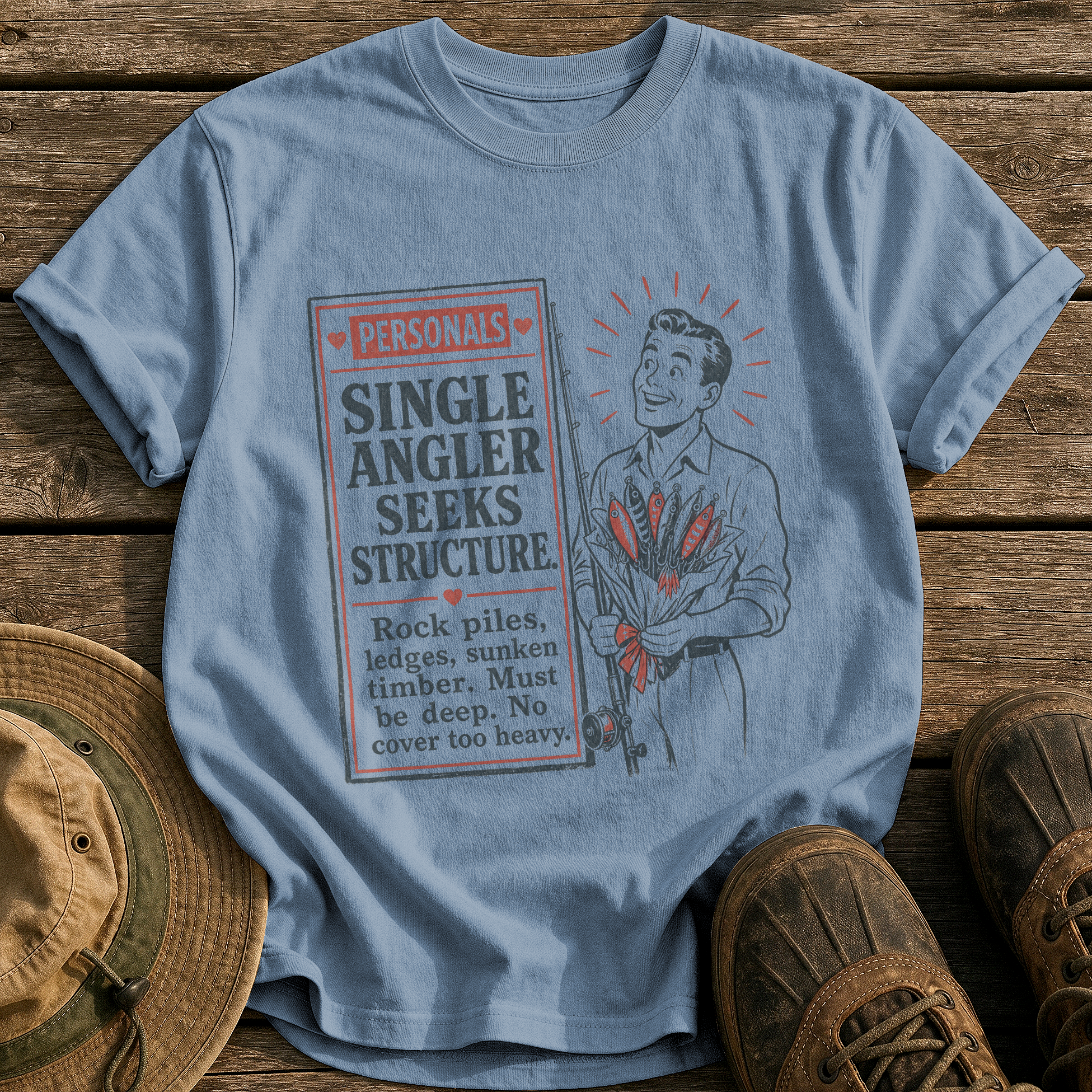 Seeking Structure tee - Blue Jean - front