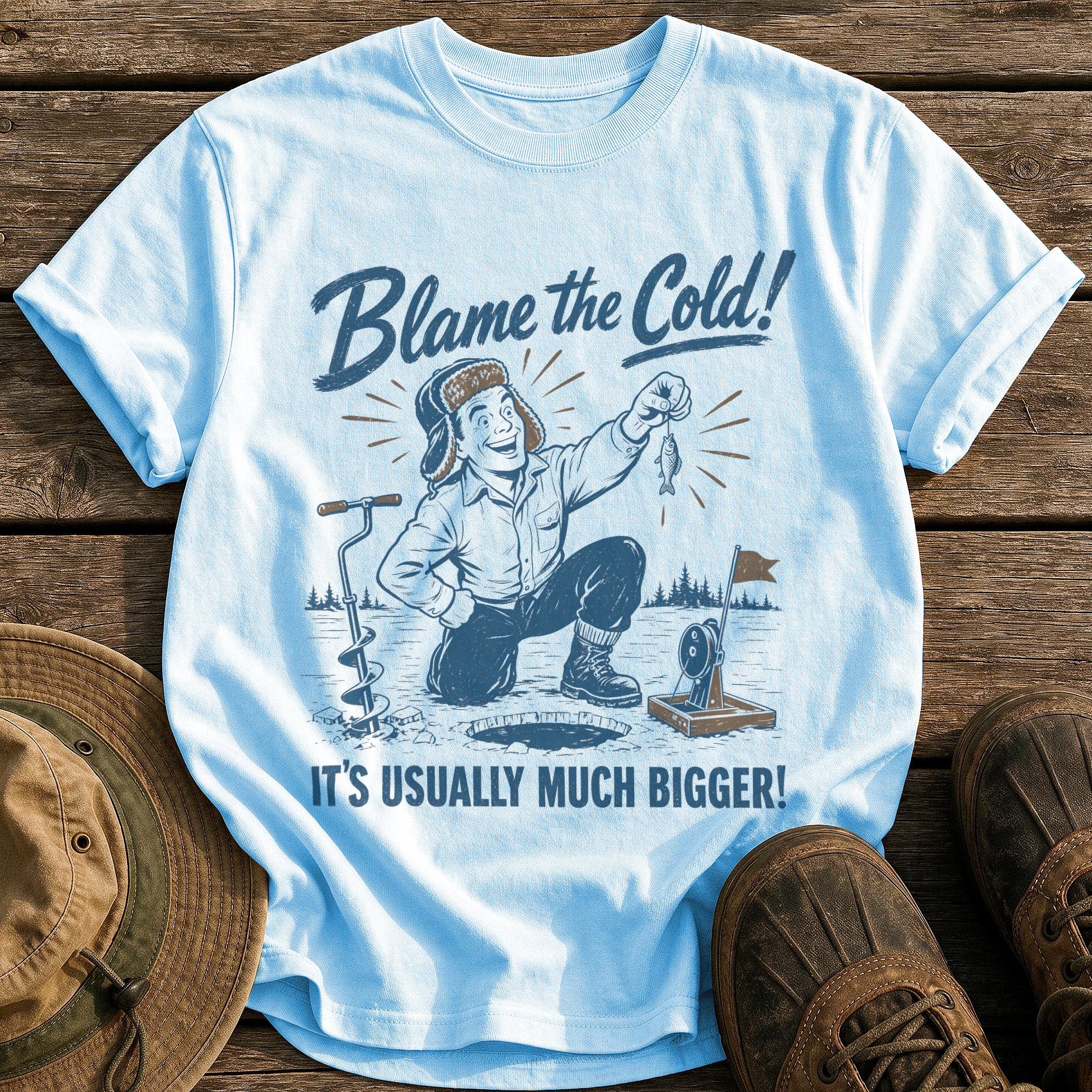 Usually Much Bigger tee - Chambray - front