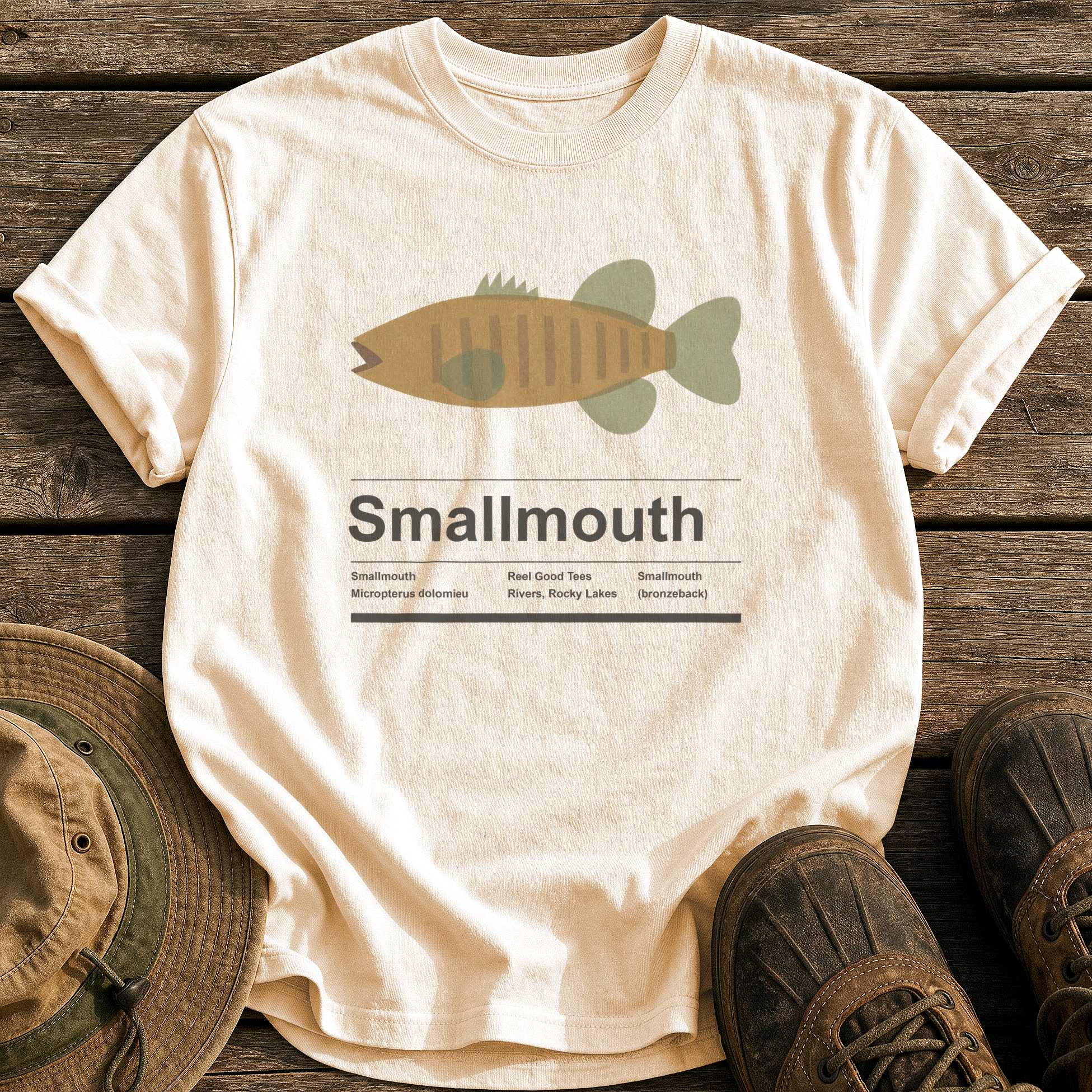 Smallmouth tee - Ivory - front