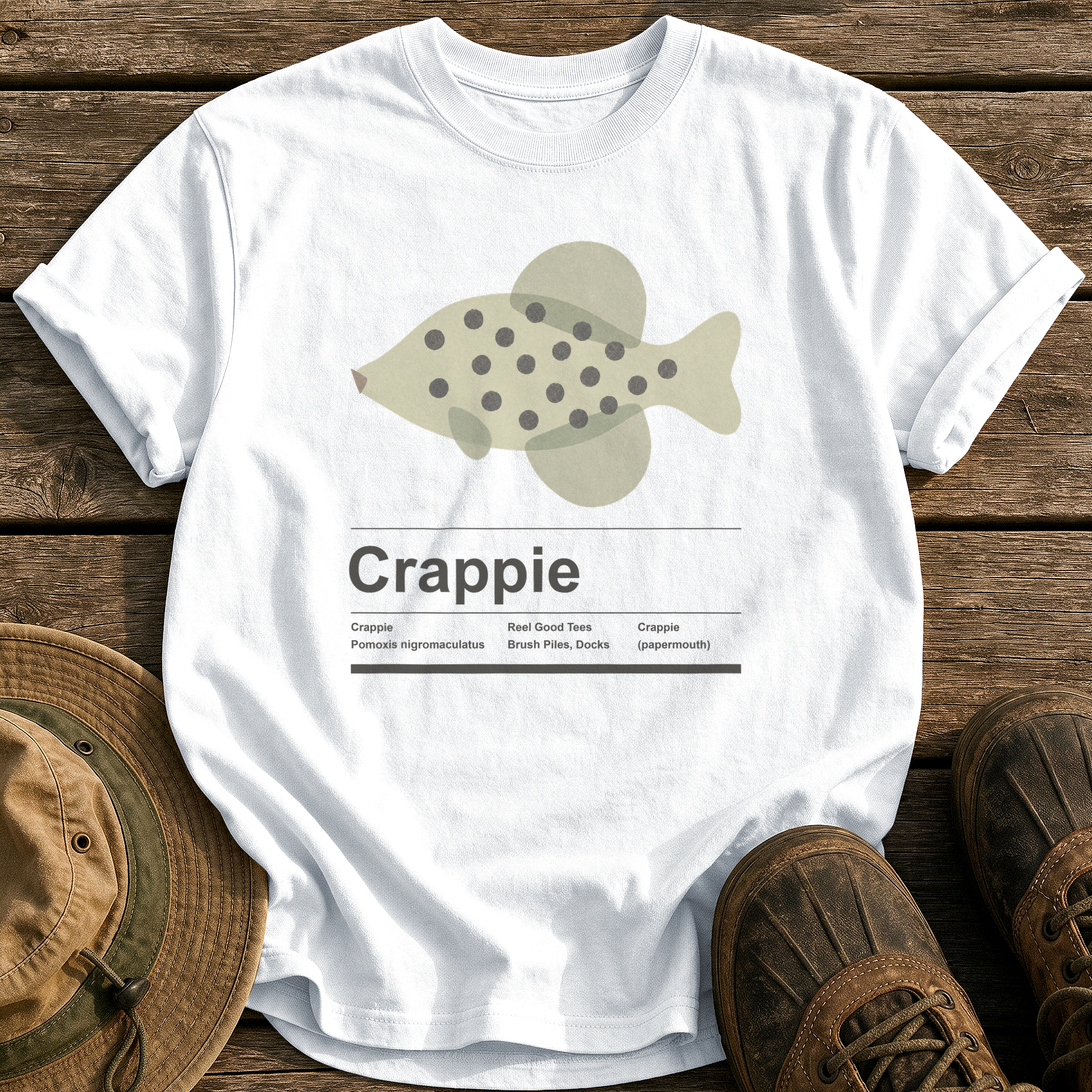 Crappie tee - White - front