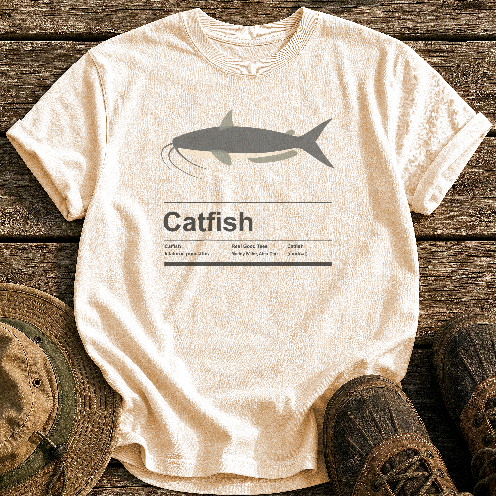 Catfish tee - Ivory - front