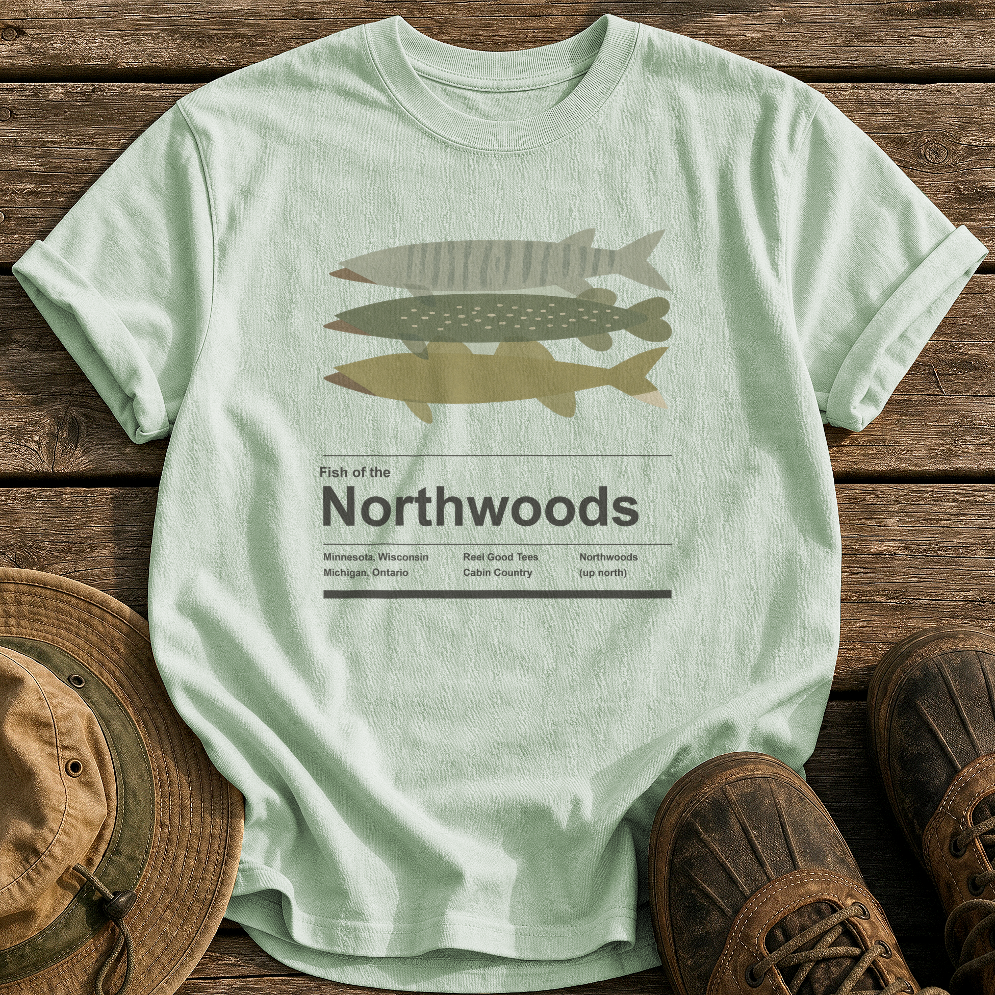 Fish of the Northwoods tee - Bay - front