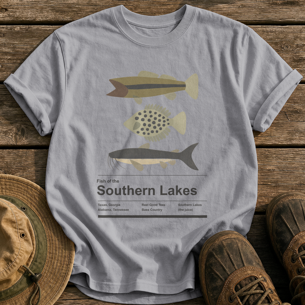 Fish of the Southern Lakes tee - Grey - front