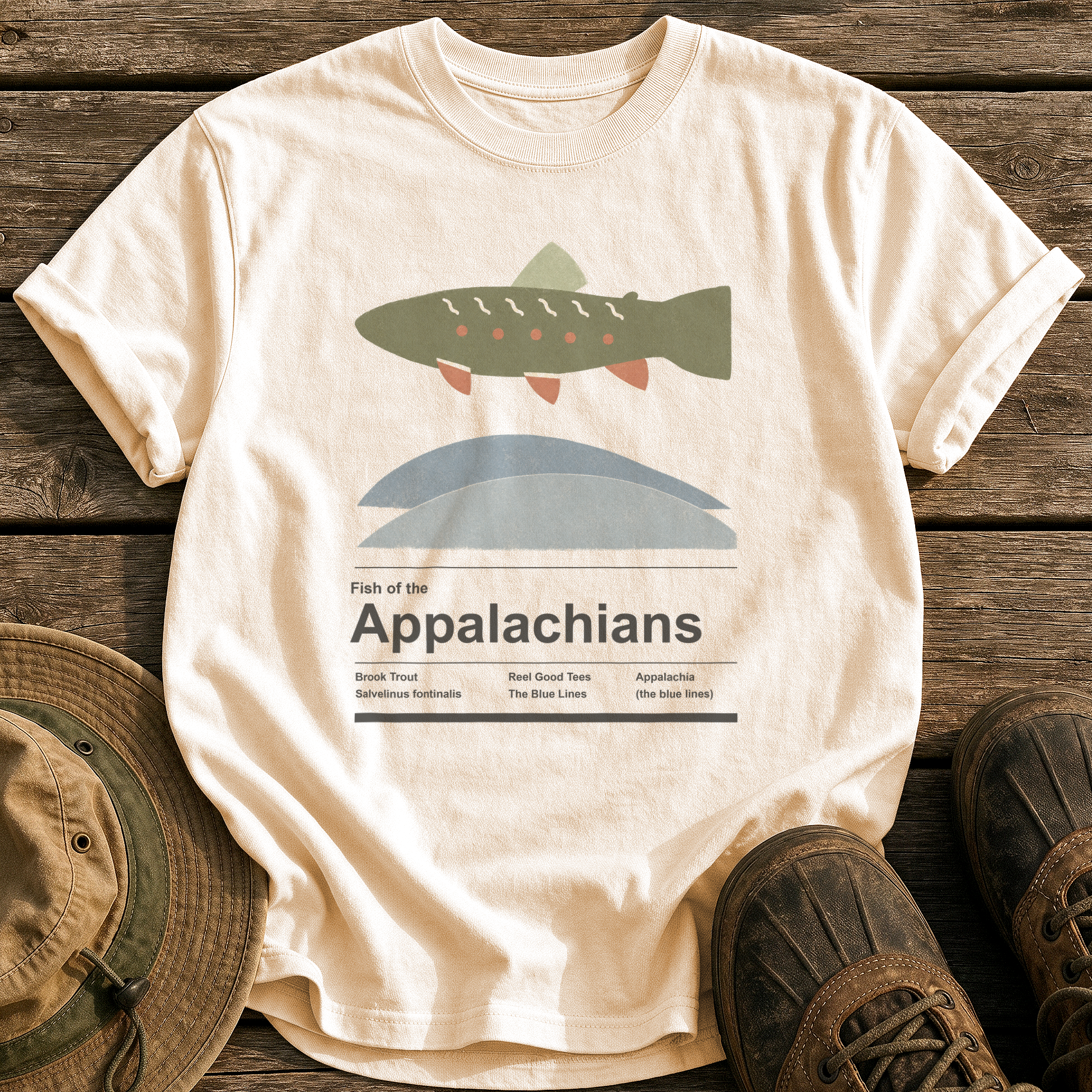 Fish of the Appalachians tee - Ivory - front