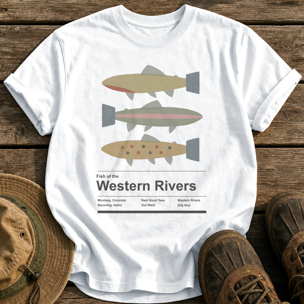 Fish of the Western Rivers tee - White - front