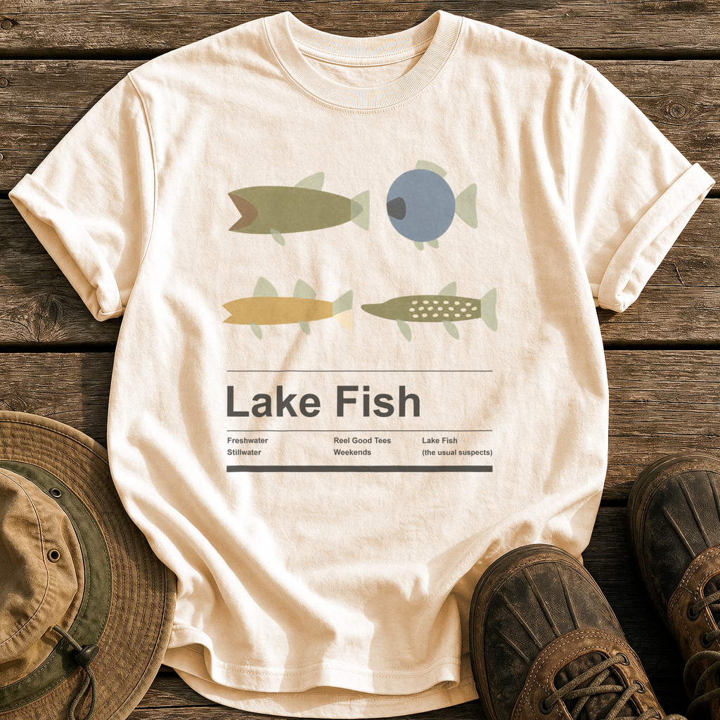 Lake Fish tee - Ivory - front