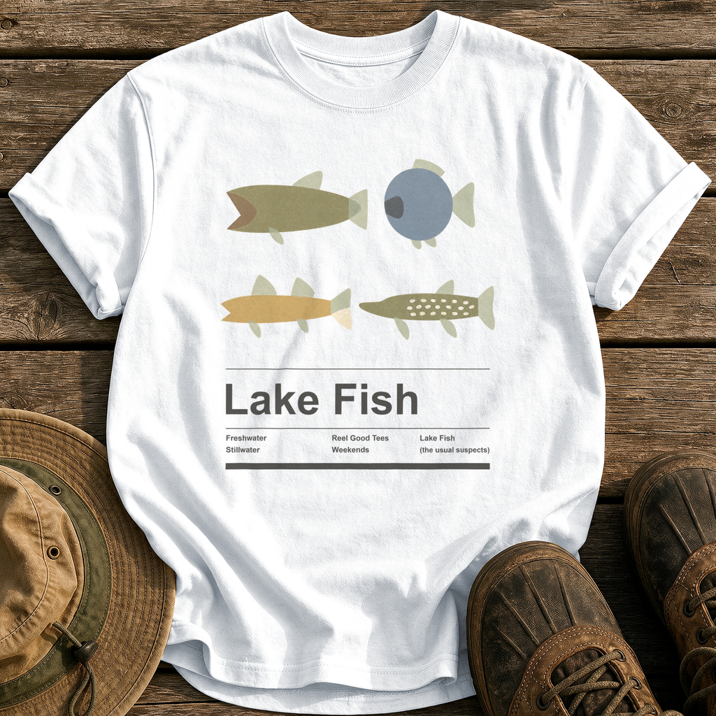 Lake Fish tee - White - front